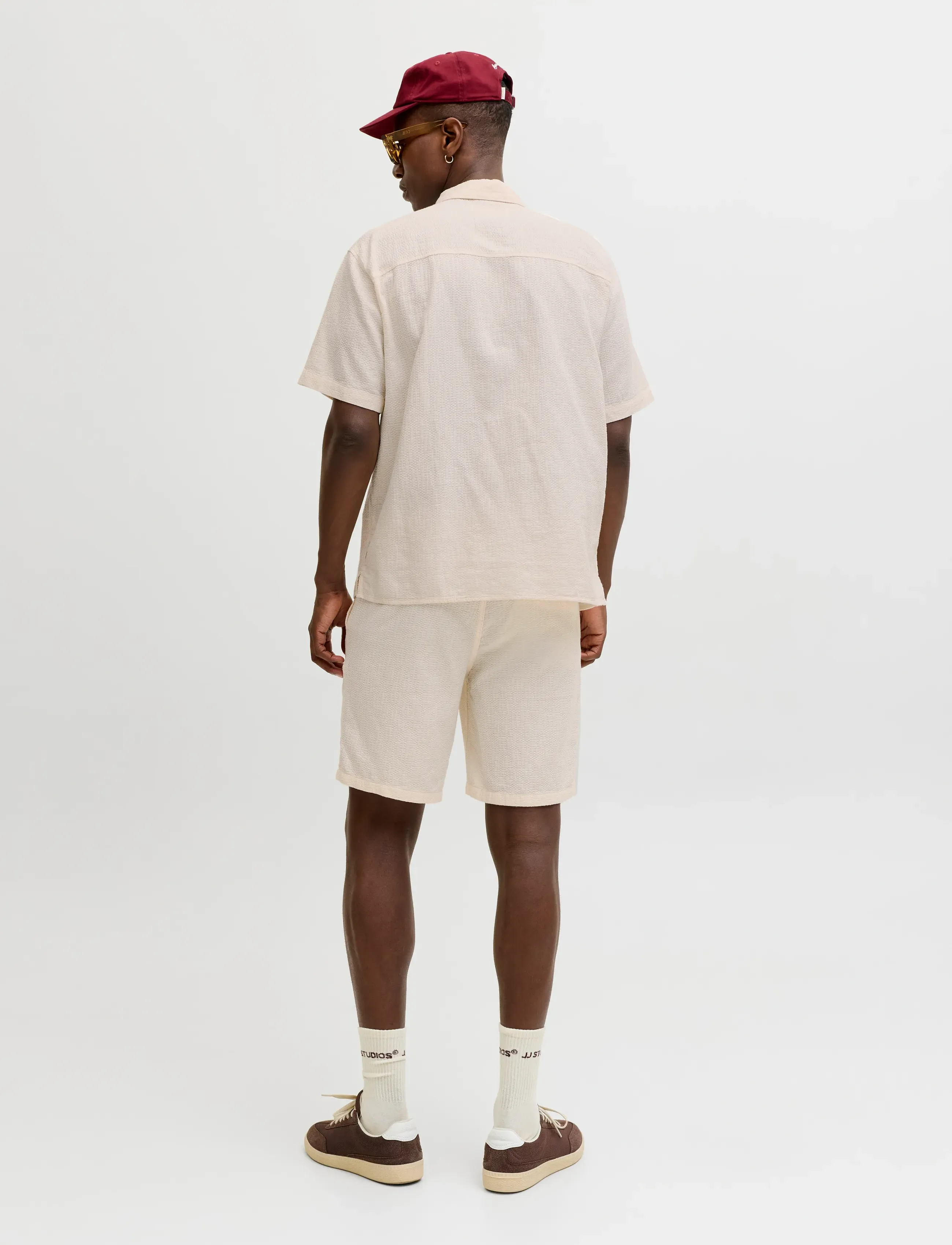 Jack & Jones - JPSTJAIDEN WAVY JOGGER SHORTS REG SN - underdele - cloud dancer - 3