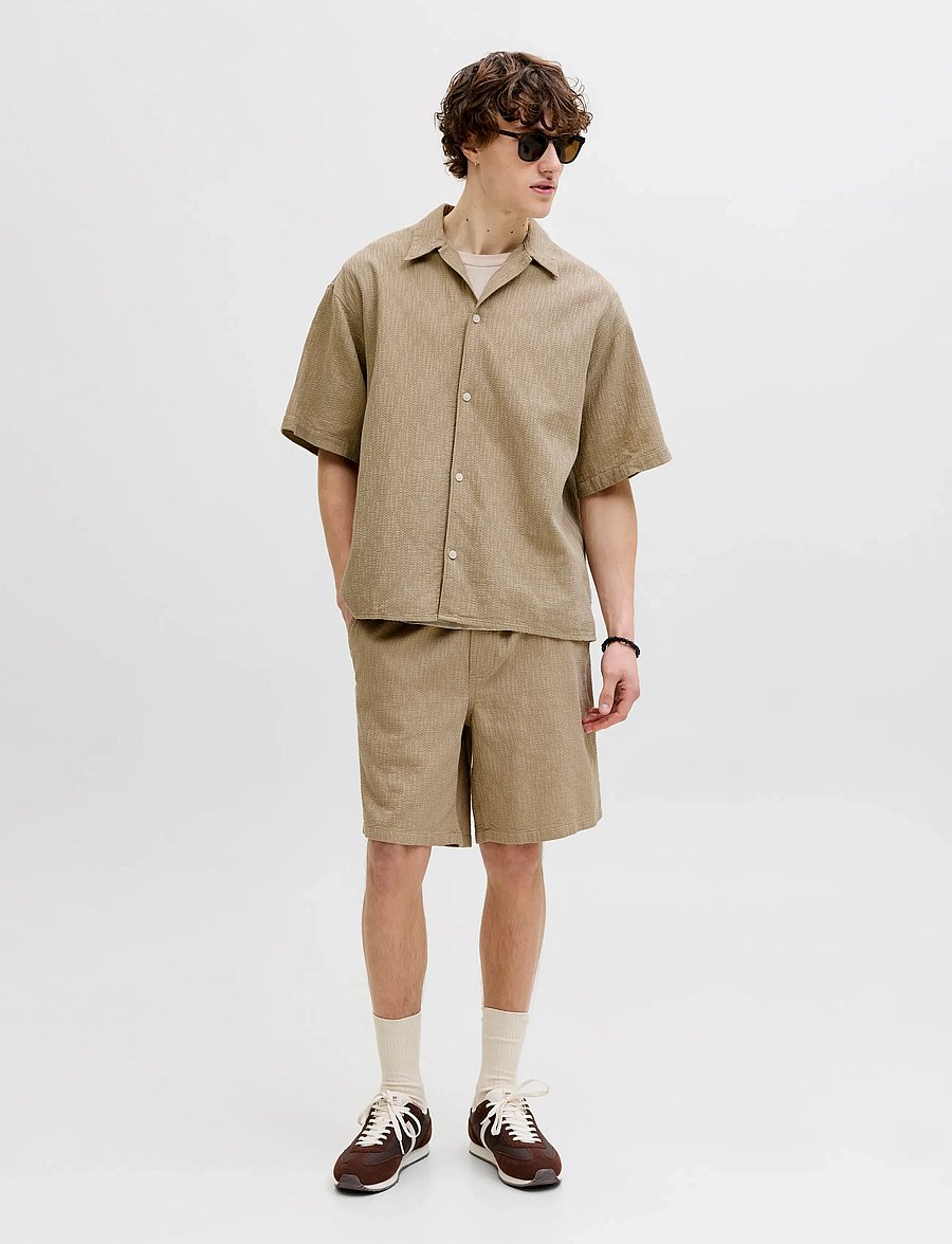 Jack & Jones - JPSTJAIDEN WAVY JOGGER SHORT REG SN - hosen - crockery - 4