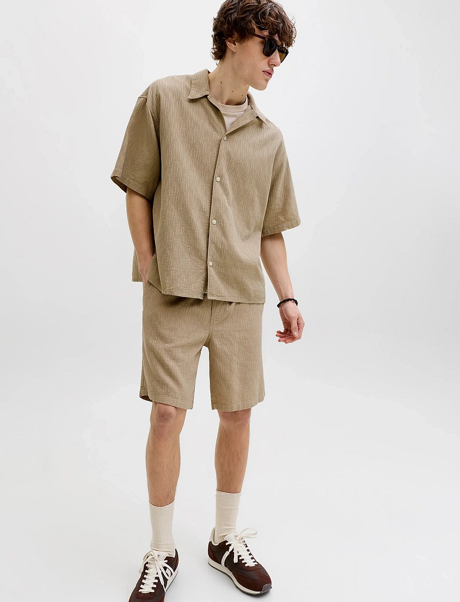 Jack & Jones - JPSTJAIDEN WAVY JOGGER SHORT REG SN - hosen - crockery - 5