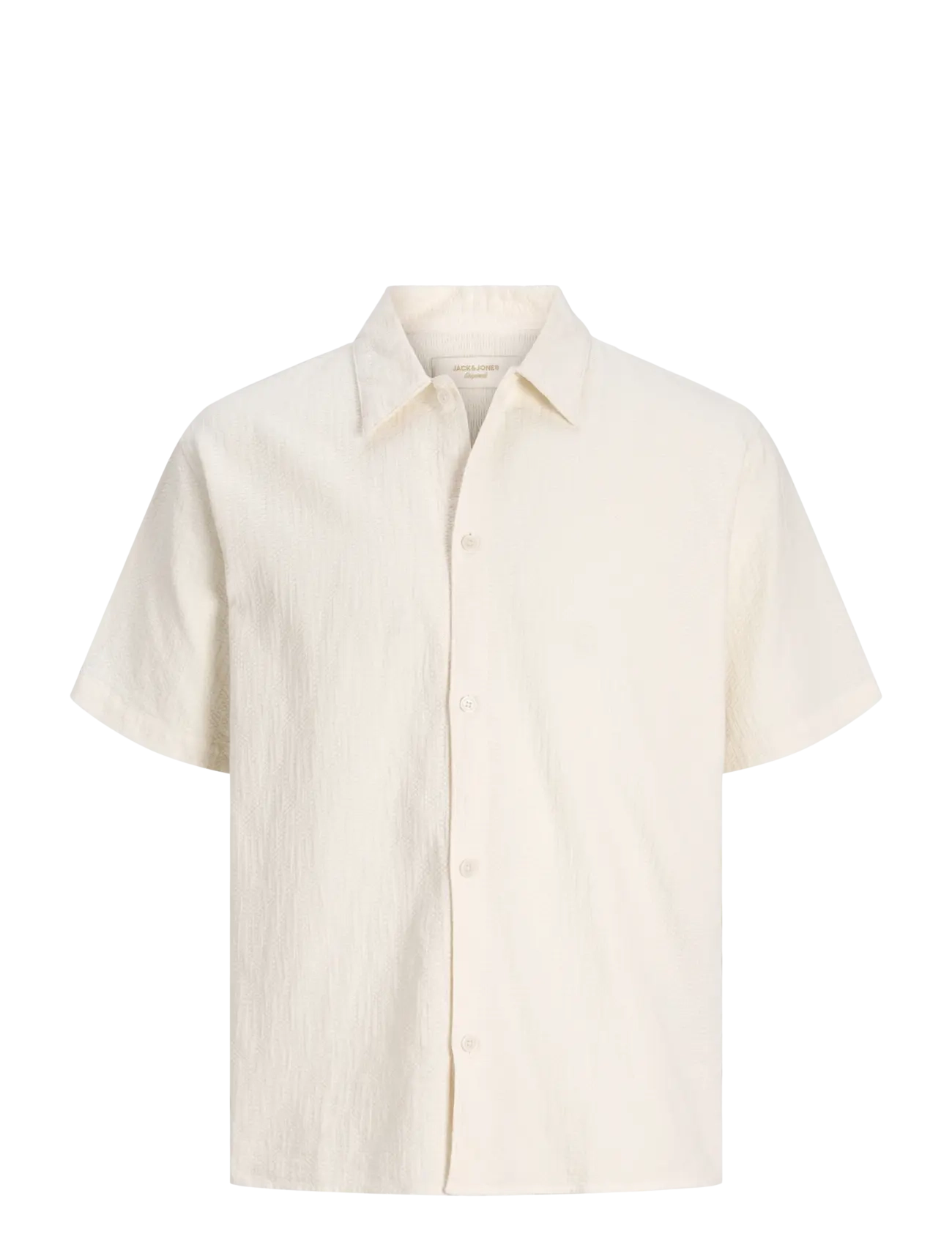 Jack & Jones JORMONTAUK WAVY TEXTURE SHIRT SS SN - Jack & Jones - CLOUD DANCER / cream