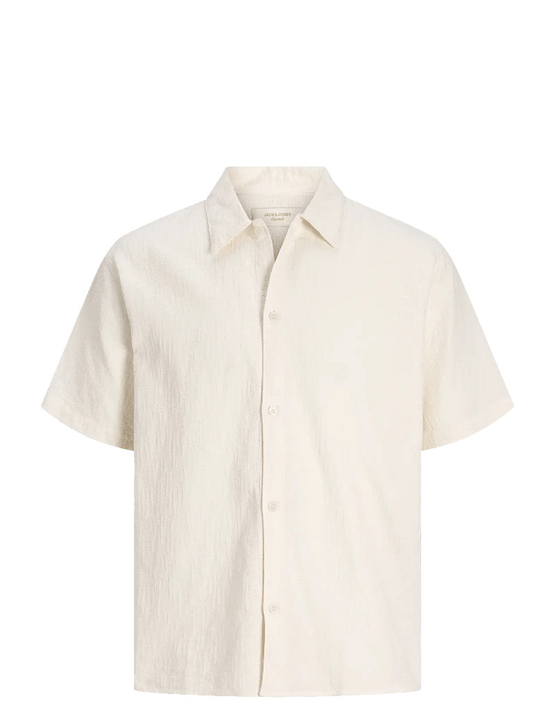 Jack & Jones - JORMONTAUK WAVY TEXTURE SHIRT SS SN - kortærmede skjorter - cloud dancer - 1
