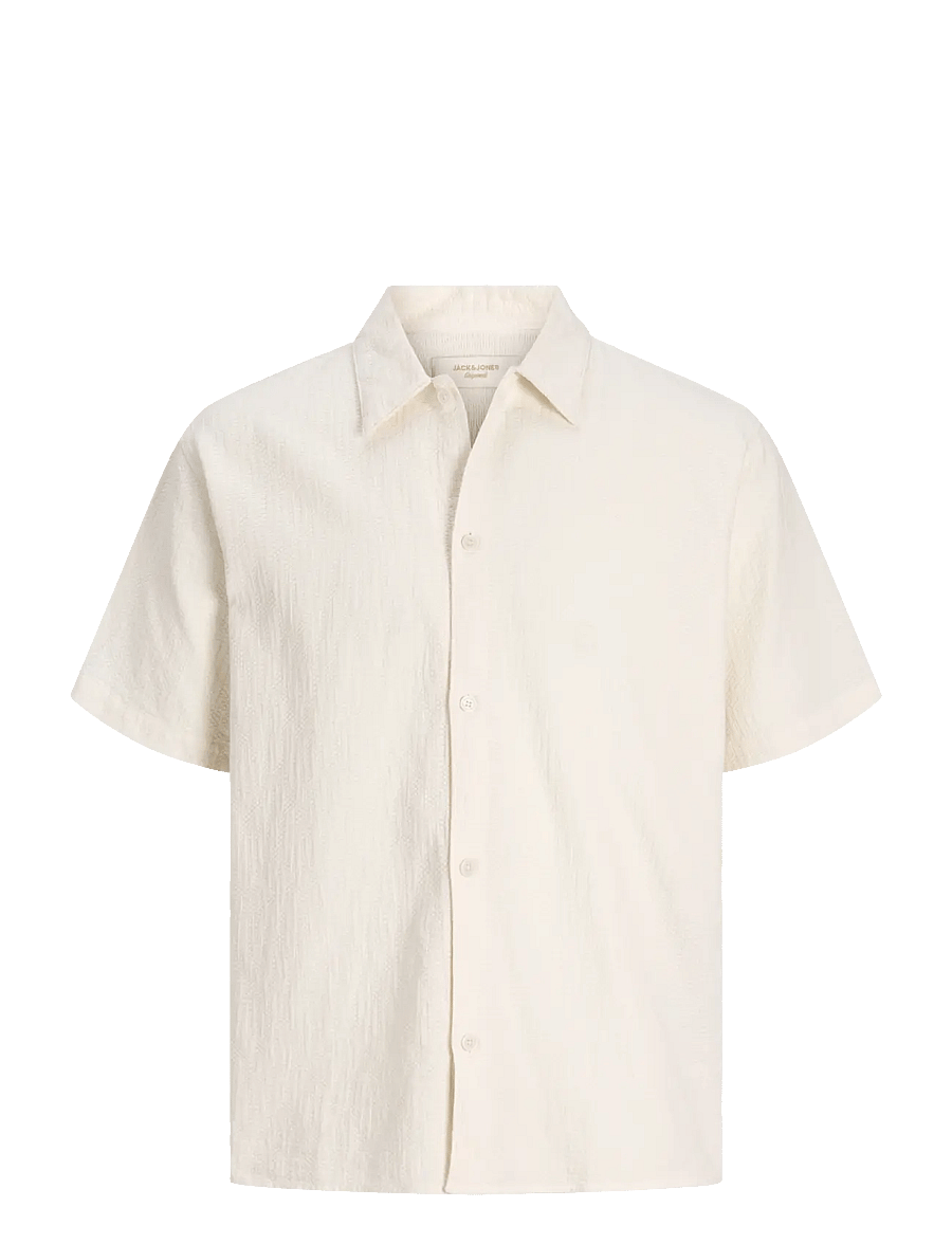 Jack & Jones - JORMONTAUK WAVY TEXTURE SHIRT SS SN - kurzarmhemden - cloud dancer - 1