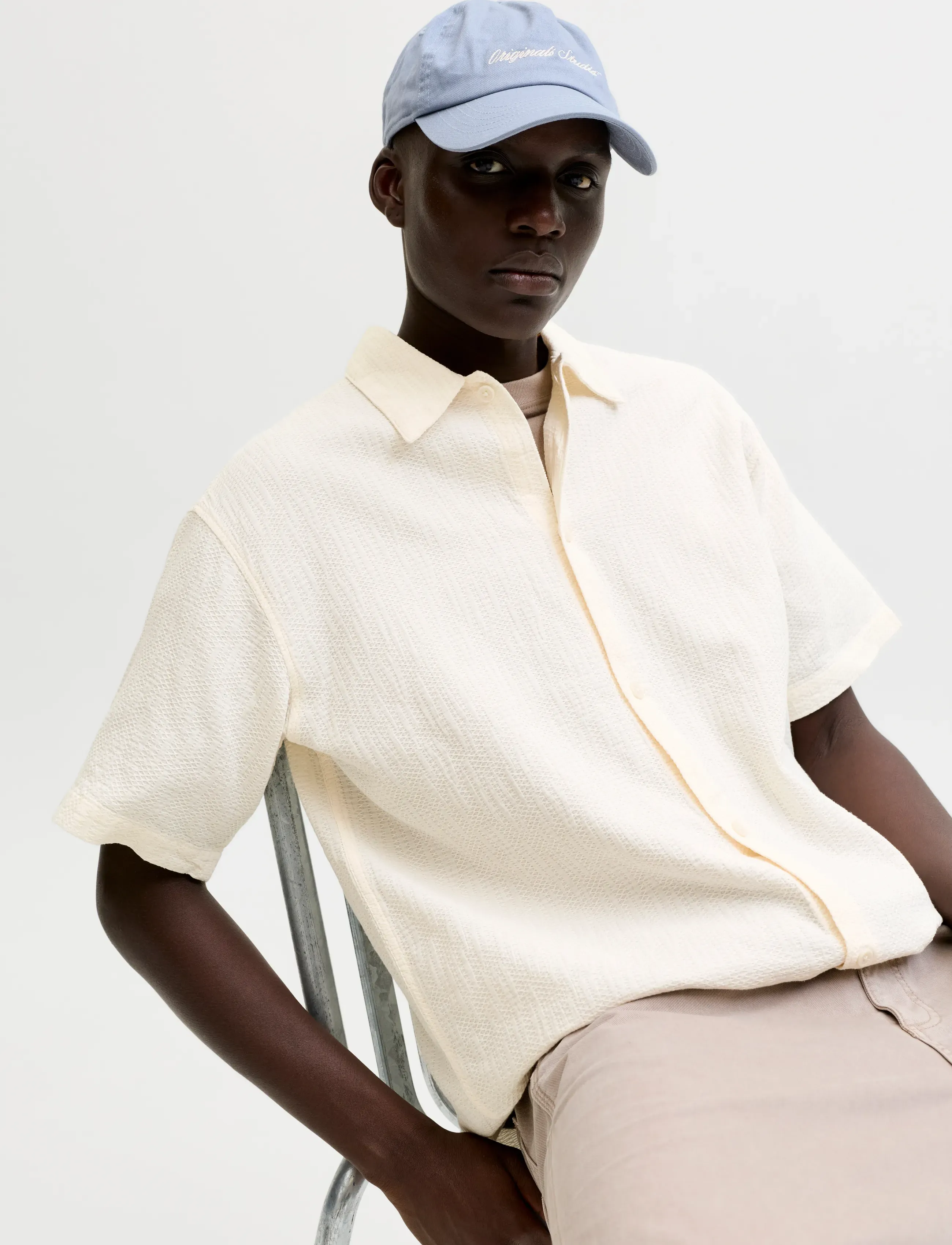 JACK & JONES Jormontauk Wavy Texture Shirt Ss Sn kortärmade skjortor herr – bild 5