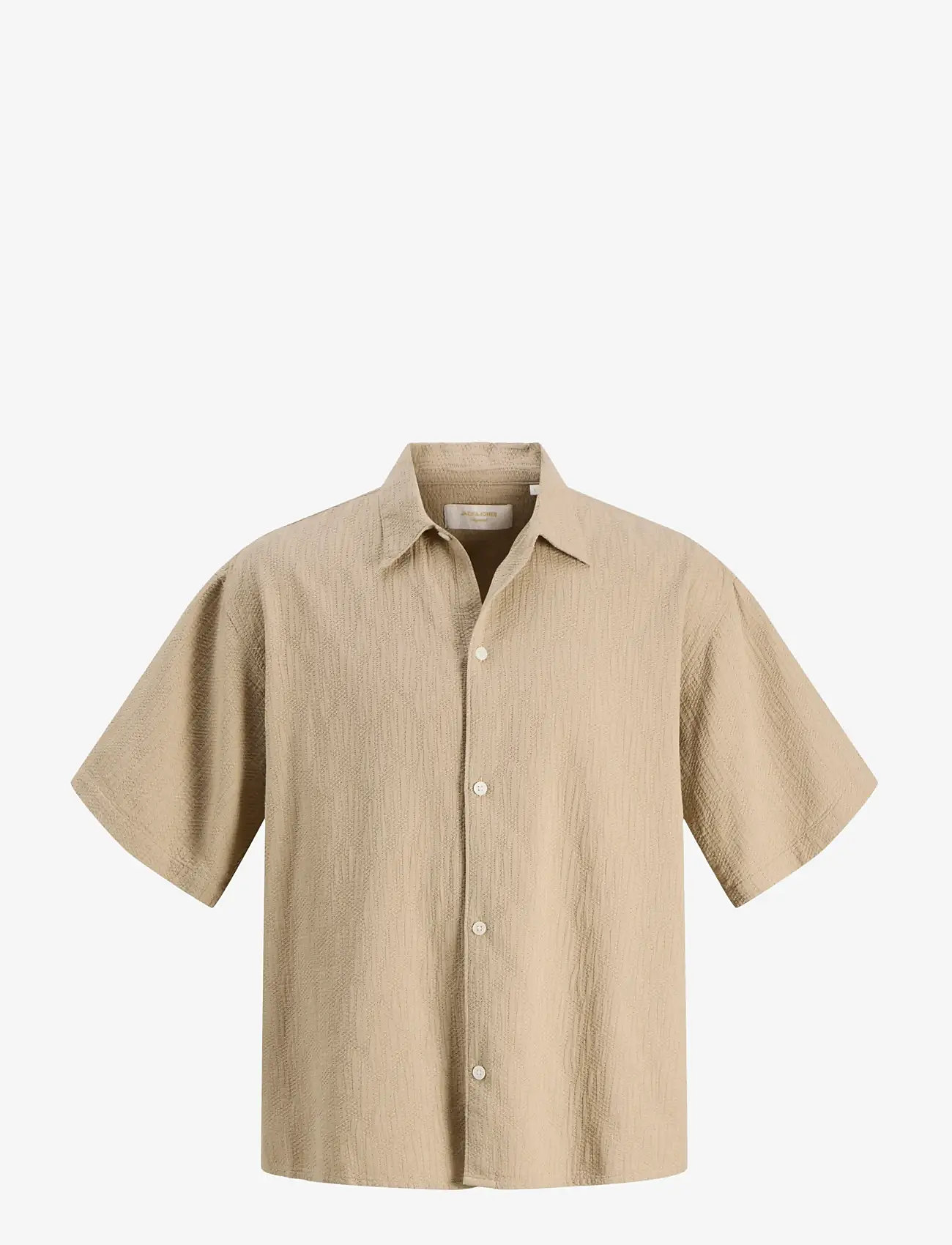 Jack & Jones - JORMONTAUK WAVY TEXTURE SHIRT SS SN - kortærmede skjorter - crockery - 1