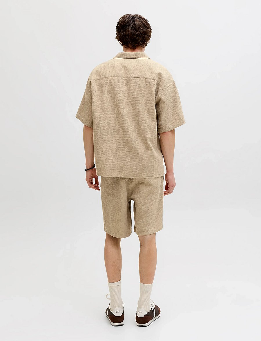 Jack & Jones - JORMONTAUK WAVY TEXTURE SHIRT SS SN - kurzarmhemden - crockery - 2