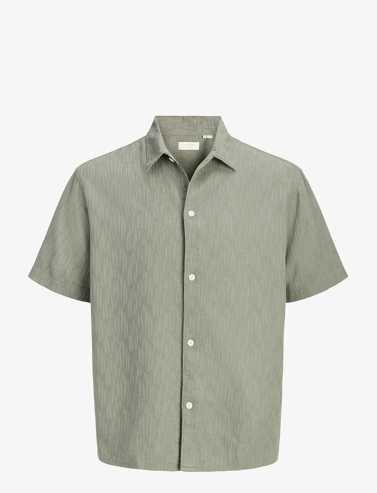 Jack & Jones - JORMONTAUK WAVY TEXTURE SHIRT SS SN - kortærmede skjorter - vetiver - 1