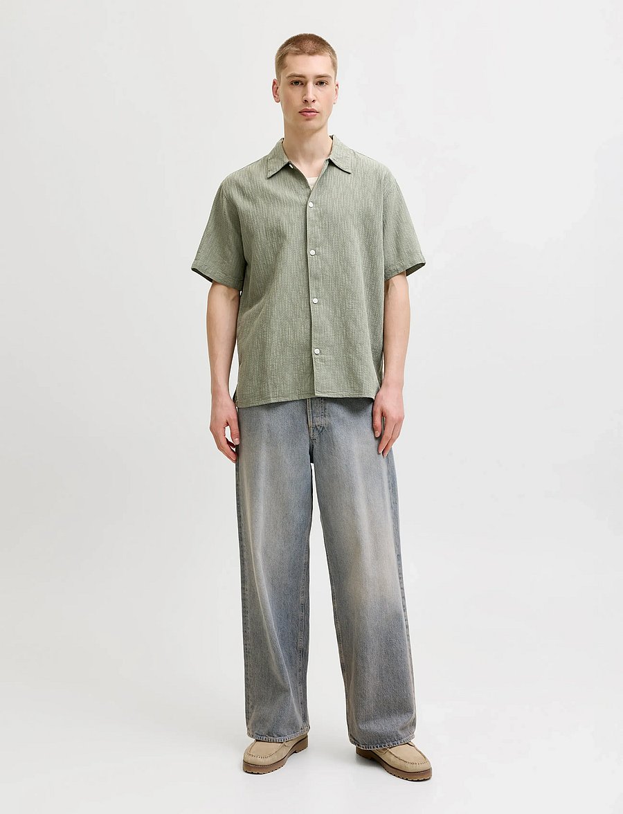 Jack & Jones - JORMONTAUK WAVY TEXTURE SHIRT SS SN - kurzarmhemden - vetiver - 3