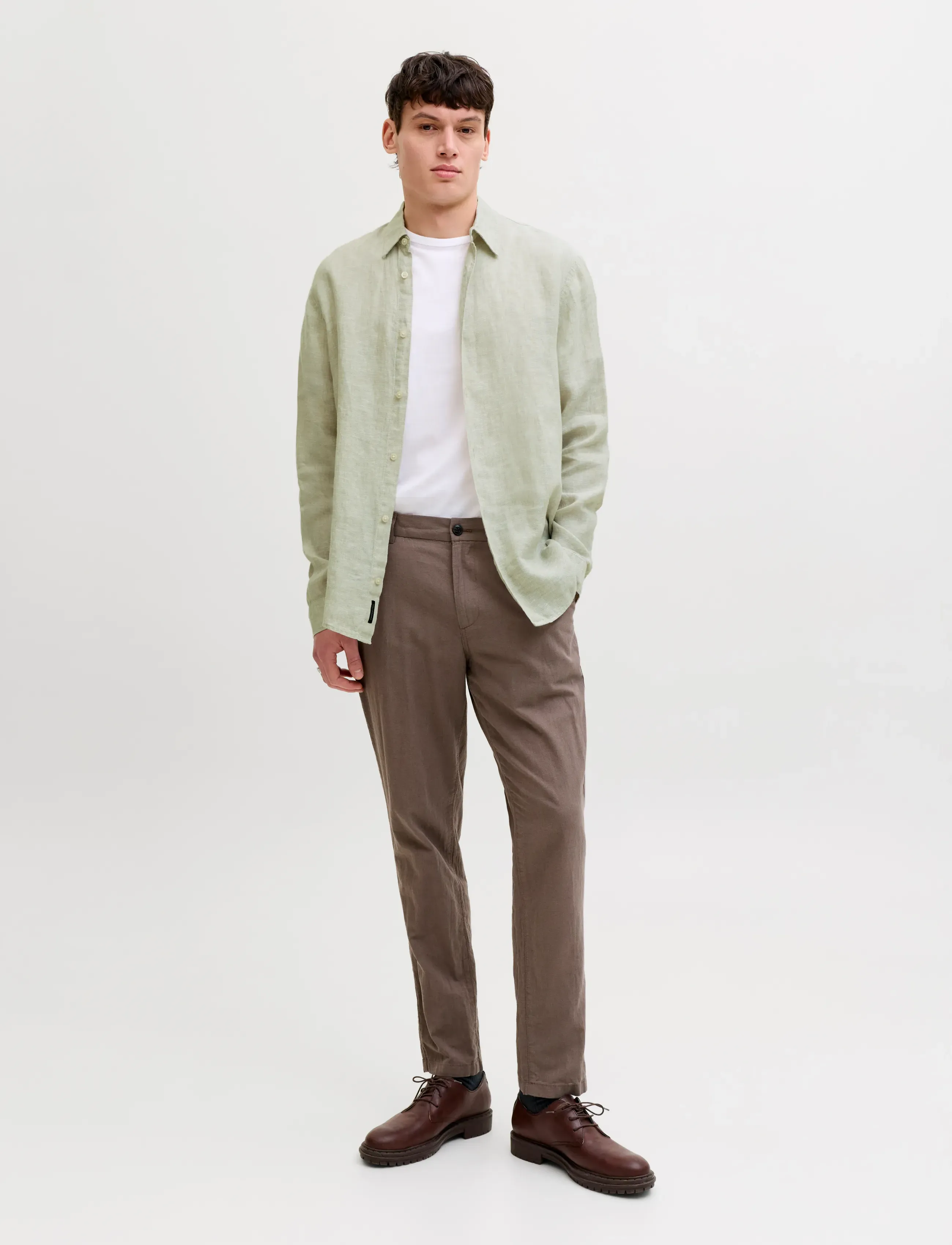 Jack & Jones - JPRBLALAWRENCE LINEN LS SHIRT SN - linased särgid - alfalfa - 3