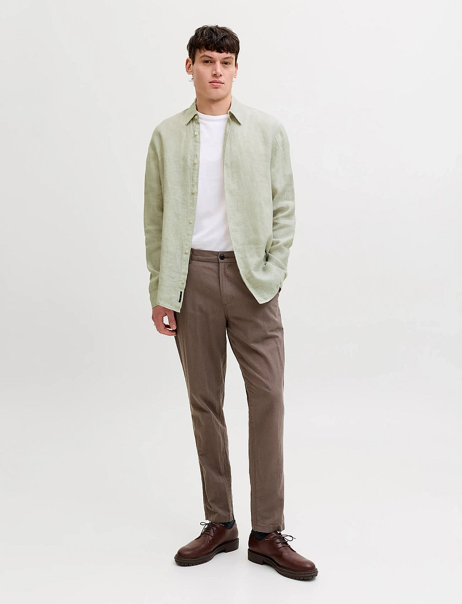 Jack & Jones - JPRBLALAWRENCE LINEN LS SHIRT SN - linased särgid - alfalfa - 3