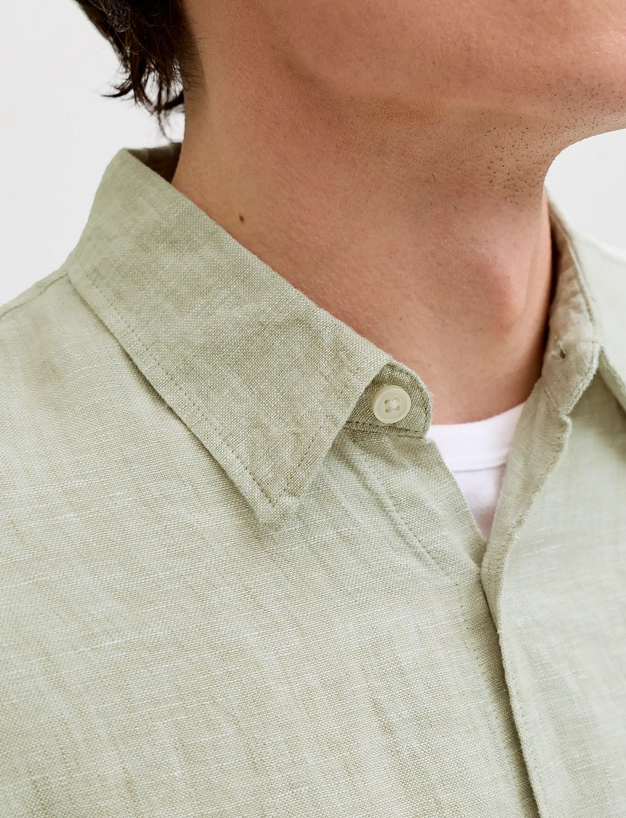 Jack & Jones - JPRBLALAWRENCE LINEN LS SHIRT SN - linased särgid - alfalfa - 4