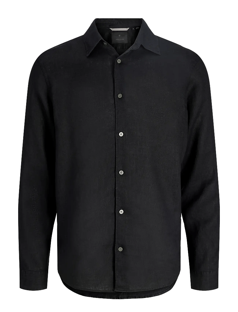Jack & Jones - JPRBLALAWRENCE LINEN LS SHIRT SN - leinenhemden - black - 1