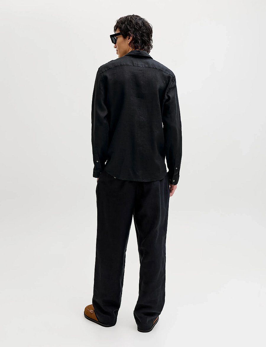 Jack & Jones - JPRBLALAWRENCE LINEN LS SHIRT SN - leinenhemden - black - 2