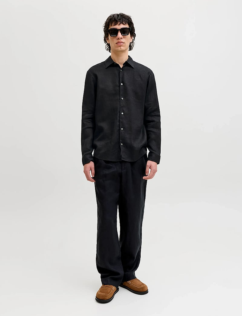 Jack & Jones - JPRBLALAWRENCE LINEN LS SHIRT SN - leinenhemden - black - 3