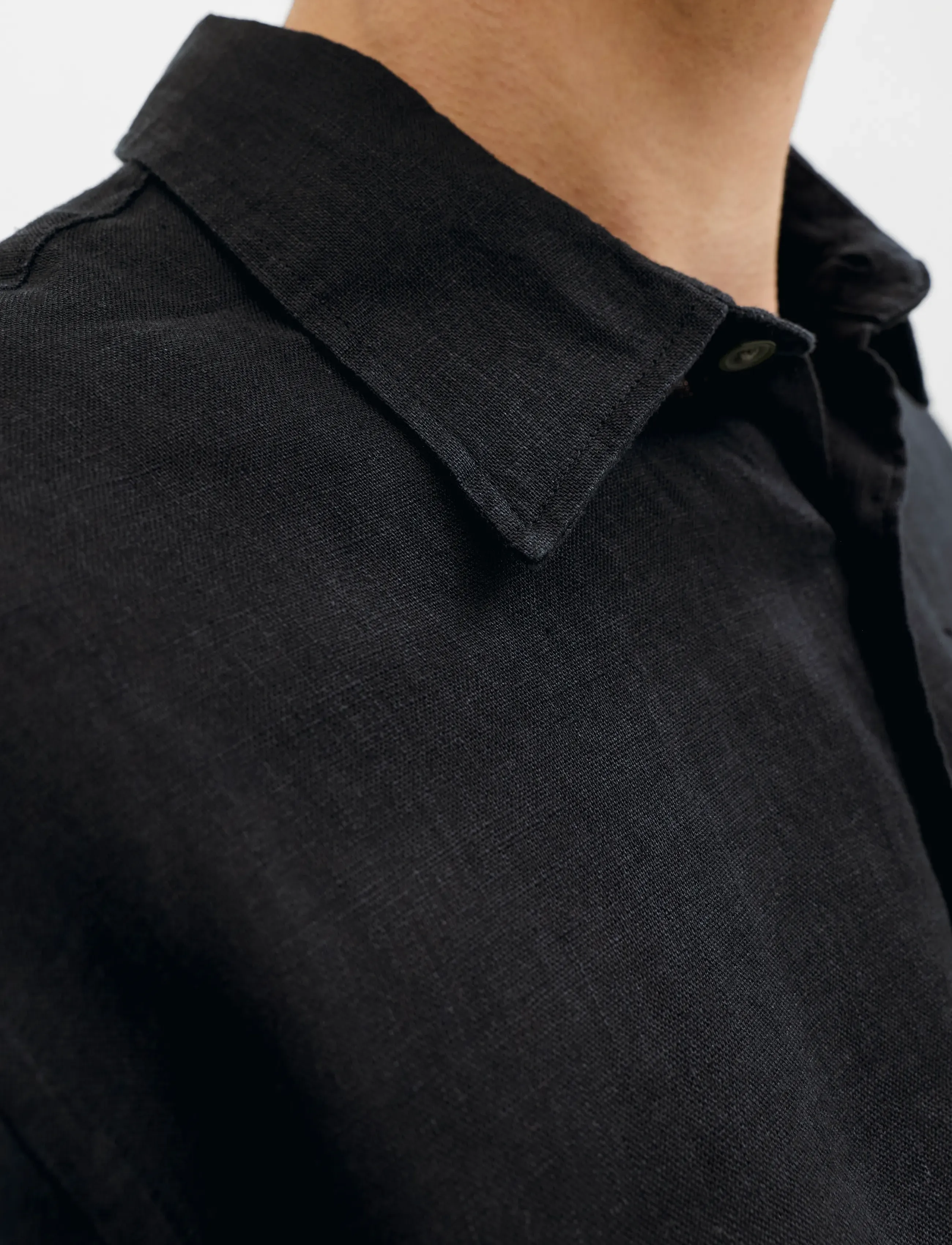 Jack & Jones - JPRBLALAWRENCE LINEN LS SHIRT SN - linneskjortor - black - 5