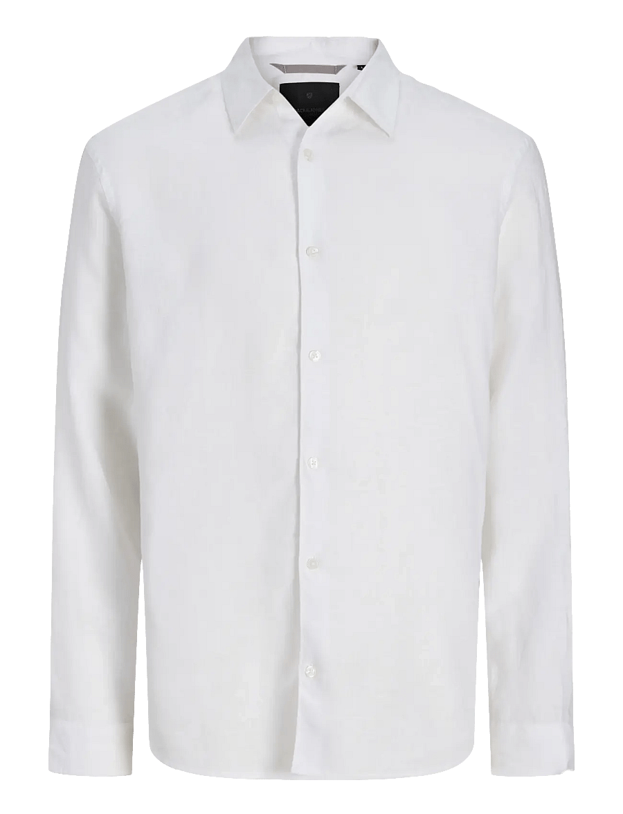 Jack & Jones - JPRBLALAWRENCE LINEN LS SHIRT SN - linen shirts - bright white - 1