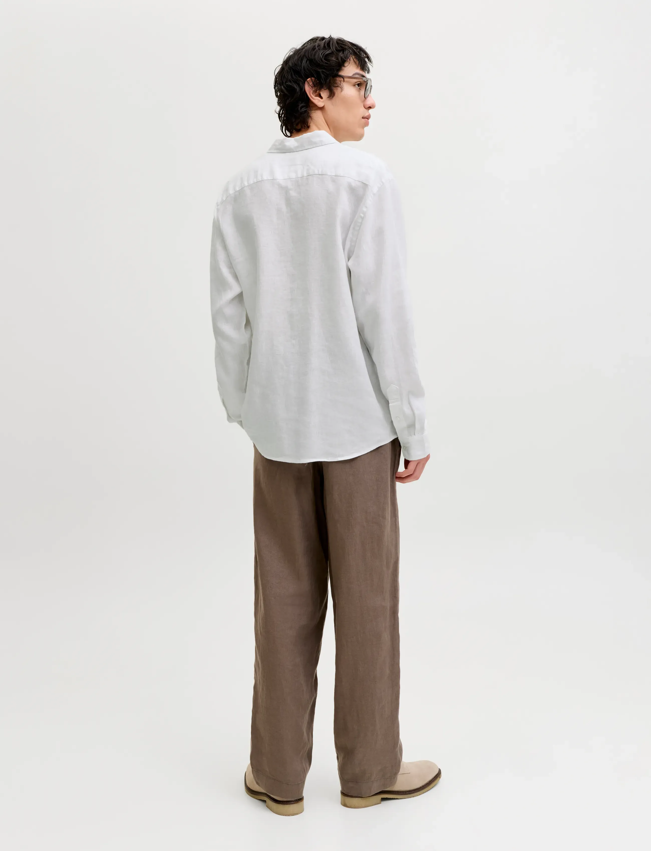 Jack & Jones - JPRBLALAWRENCE LINEN LS SHIRT SN - linased särgid - bright white - 2