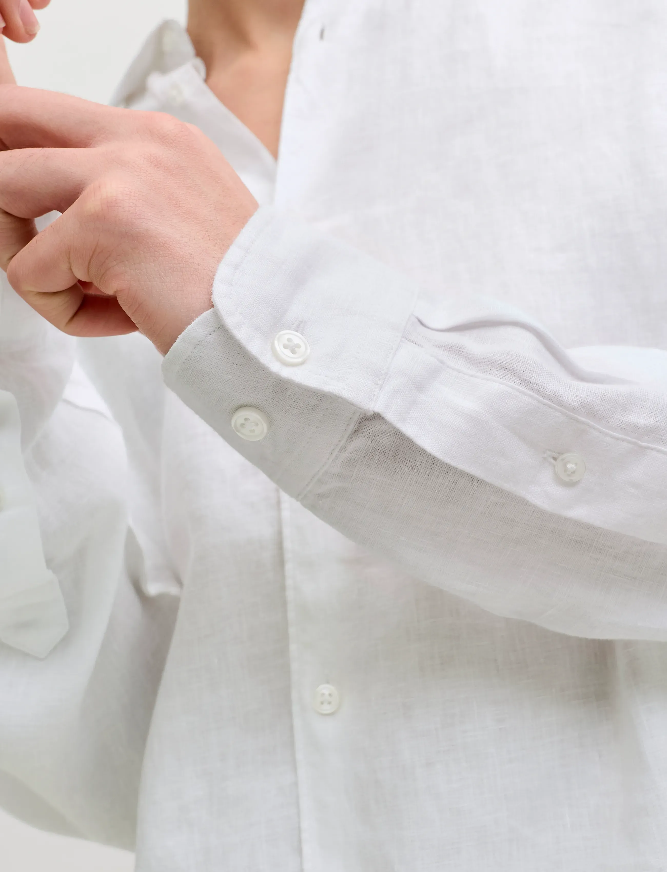 Jack & Jones - JPRBLALAWRENCE LINEN LS SHIRT SN - linased särgid - bright white - 4