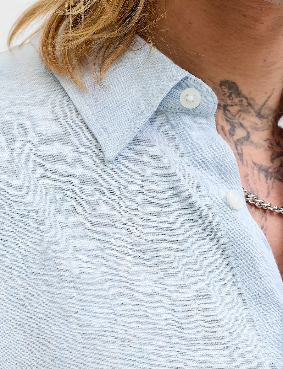 Jack & Jones - JPRBLALAWRENCE LINEN LS SHIRT SN - linen shirts - chambray blue - 5