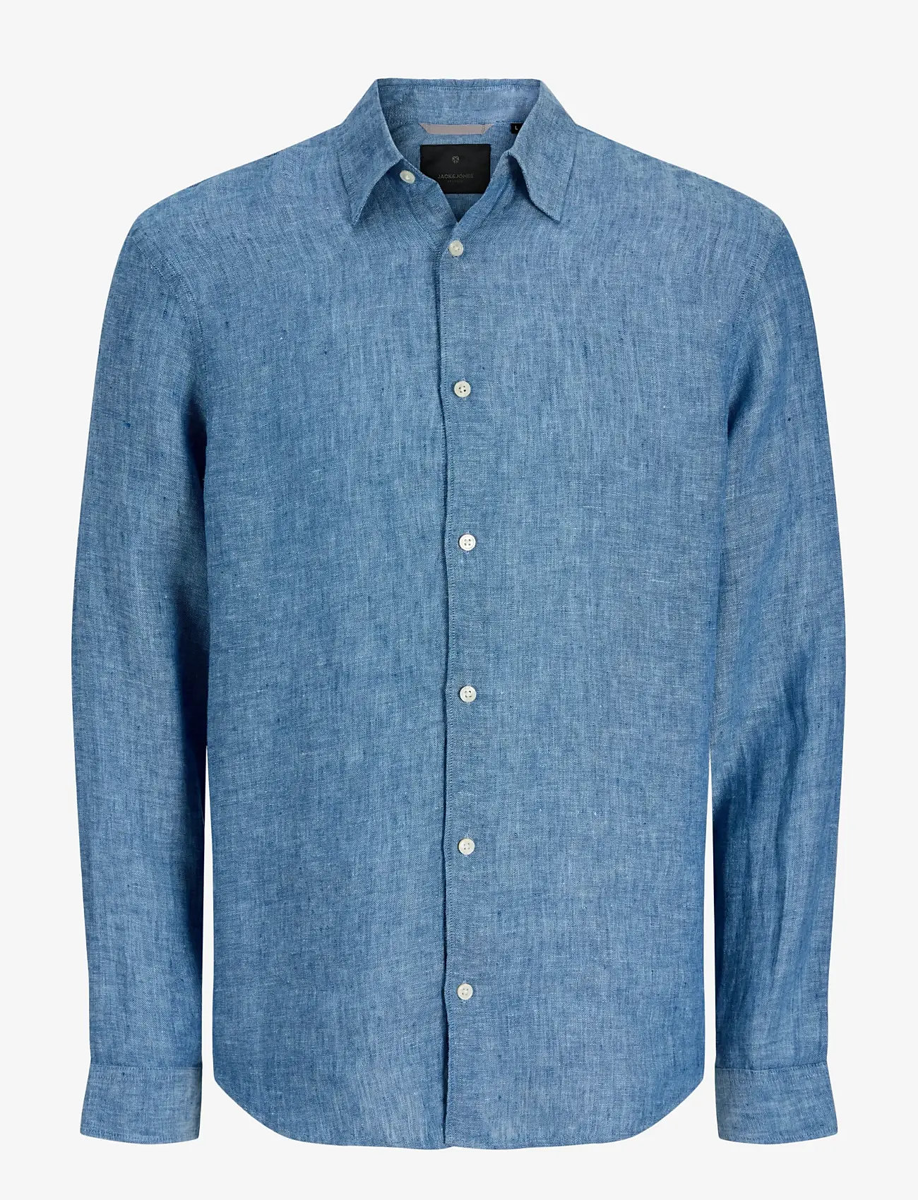 Jack & Jones - JPRBLALAWRENCE LINEN LS SHIRT SN - hørskjorter - faded denim - 1