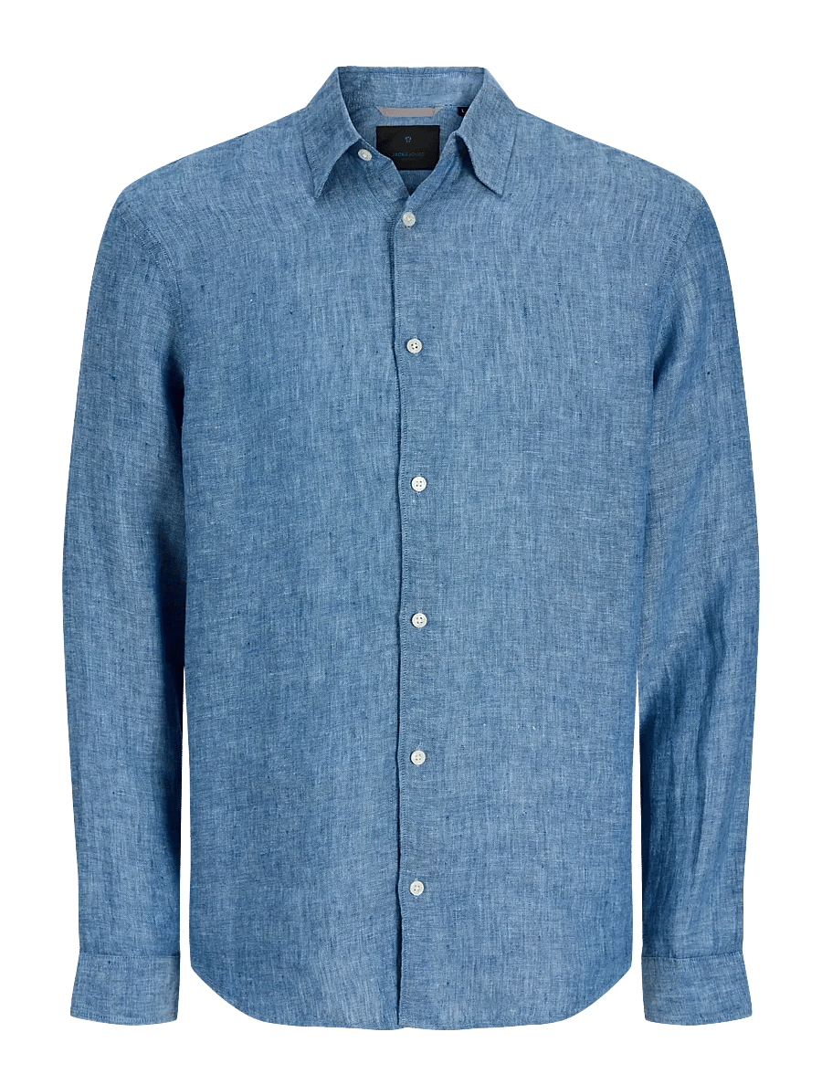 Jack & Jones - JPRBLALAWRENCE LINEN LS SHIRT SN - leinenhemden - faded denim - 1