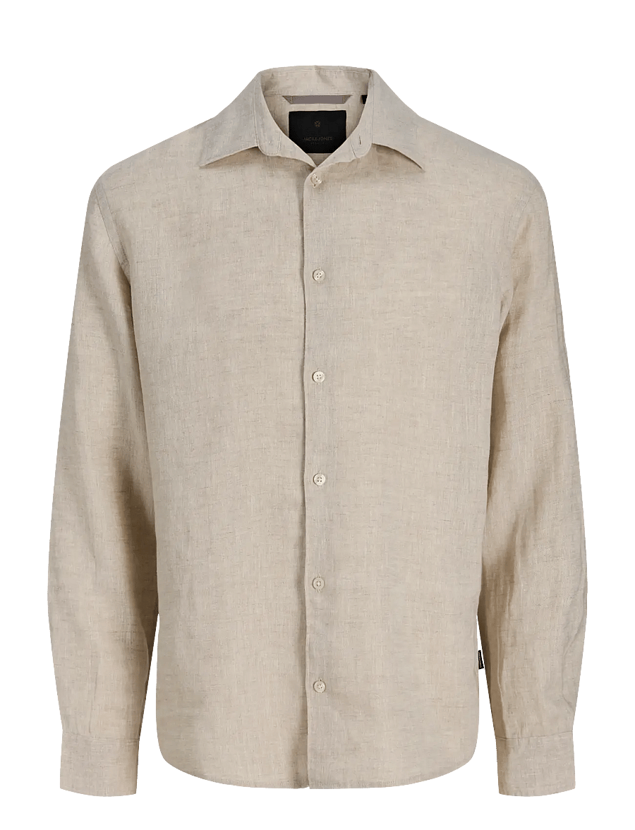 Jack & Jones - JPRBLALAWRENCE LINEN LS SHIRT SN - linased särgid - silver lining - 1
