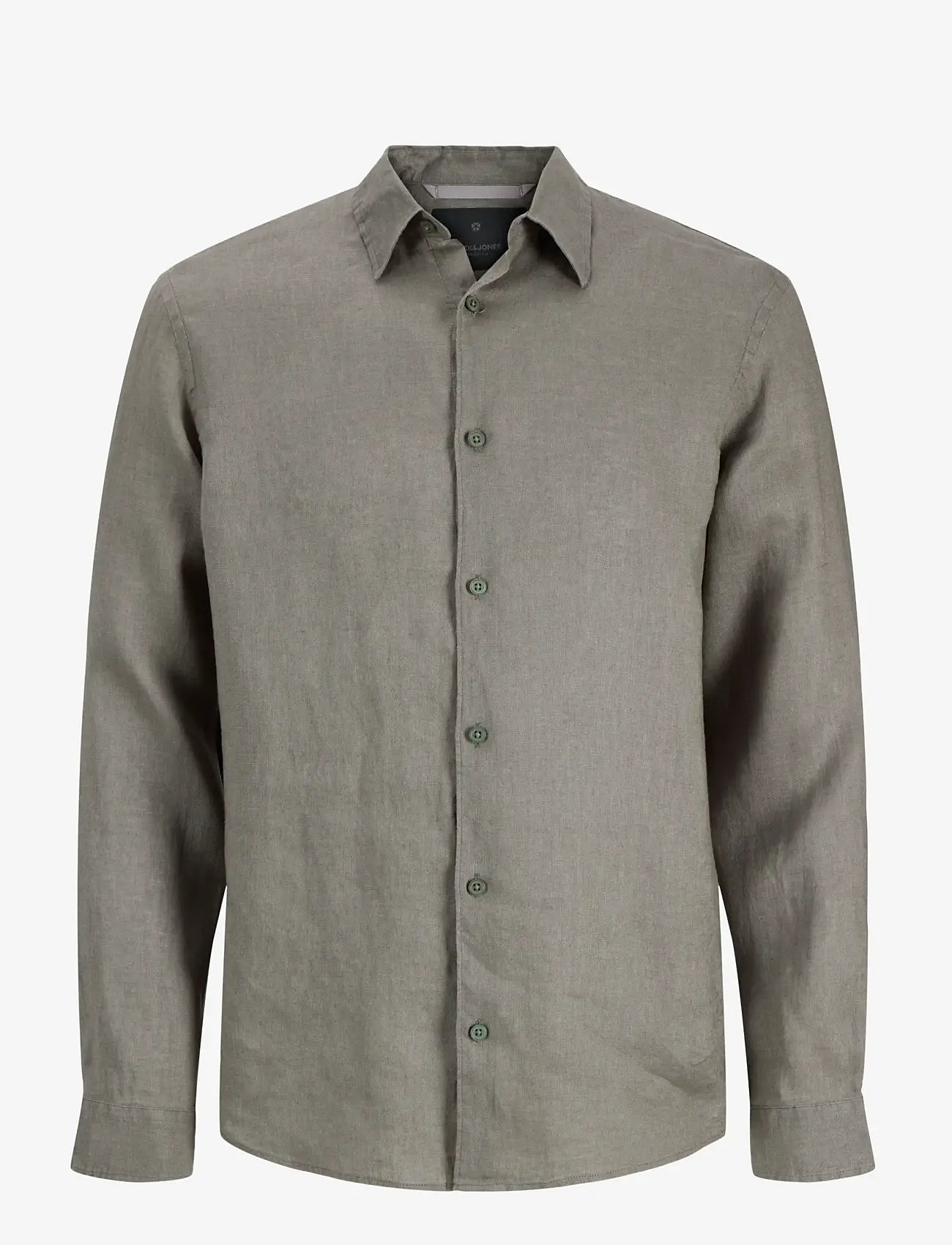 Jack & Jones - JPRBLALAWRENCE LINEN LS SHIRT SN - hørskjorter - smokey olive - 1