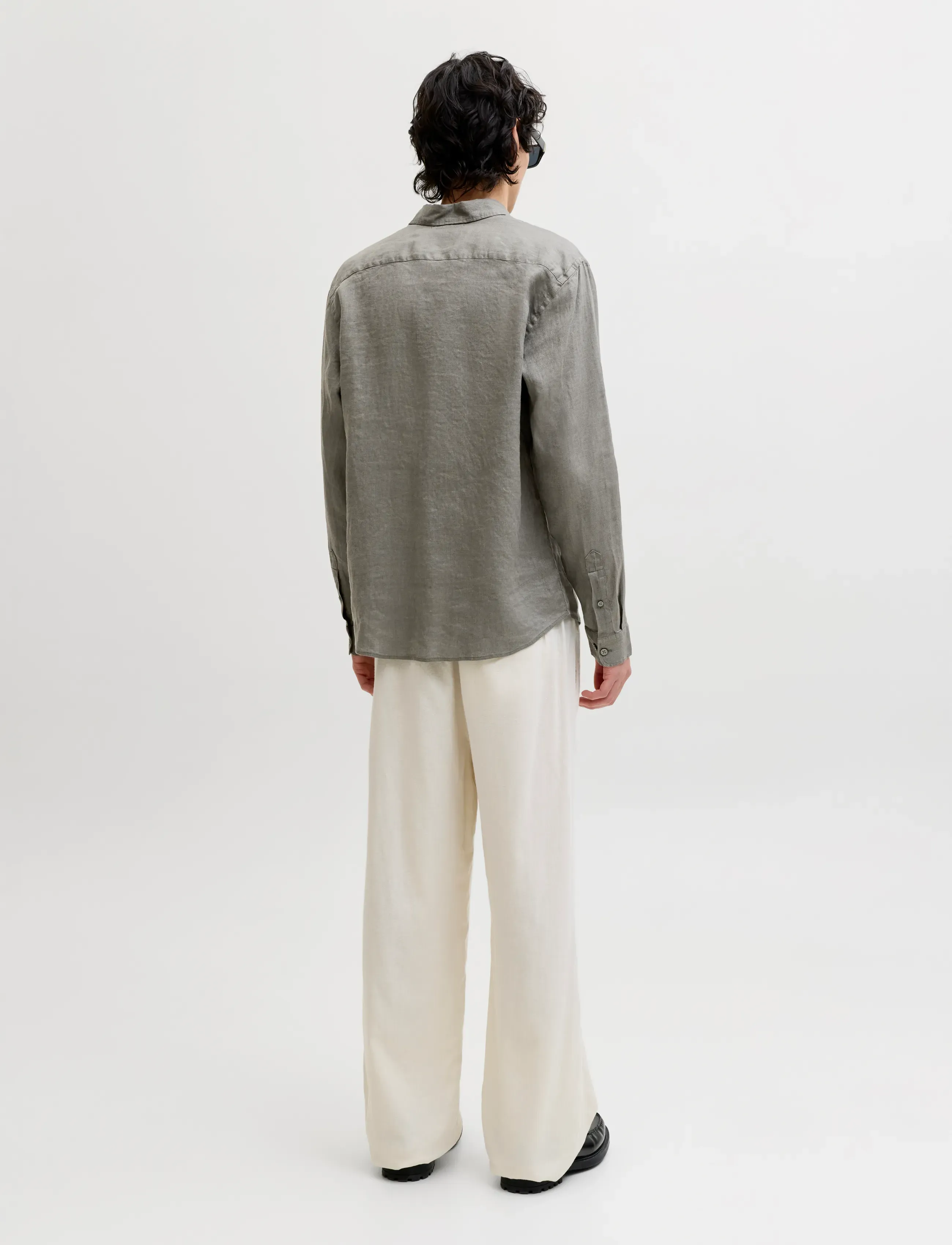 Jack & Jones - JPRBLALAWRENCE LINEN LS SHIRT SN - linased särgid - smokey olive - 2