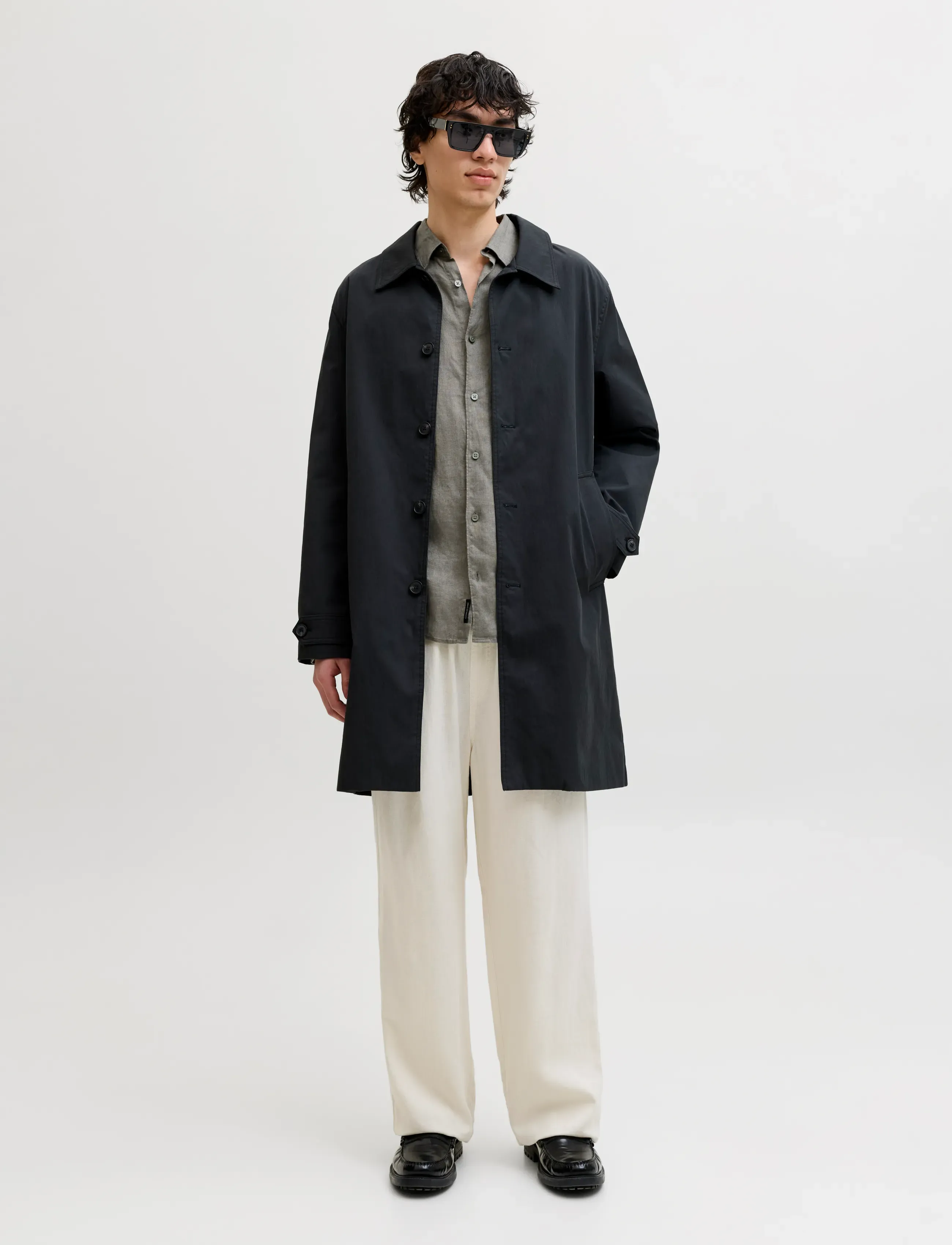 Jack & Jones - JPRBLALAWRENCE LINEN LS SHIRT SN - linased särgid - smokey olive - 3