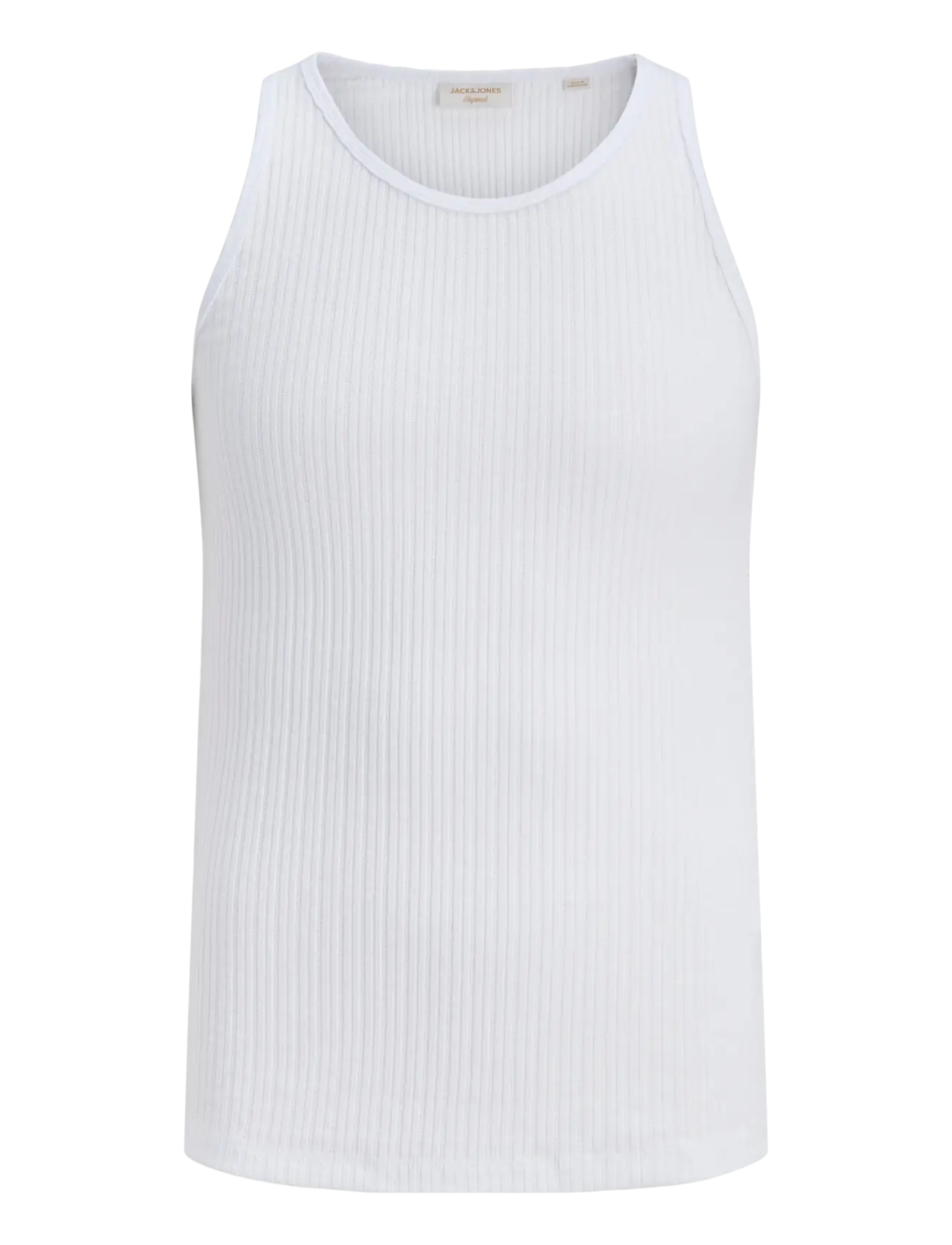 Jack & Jones JORMAINE POINTAL RIB TANK TOP - Tanktops - BRIGHT WHITE / white