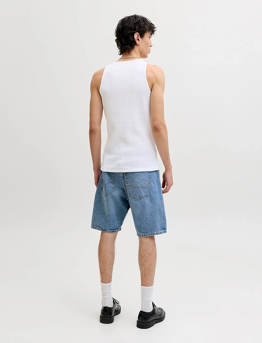 Jack & Jones - JORMAINE POINTAL RIB TANK TOP - tank tops - bright white - 3