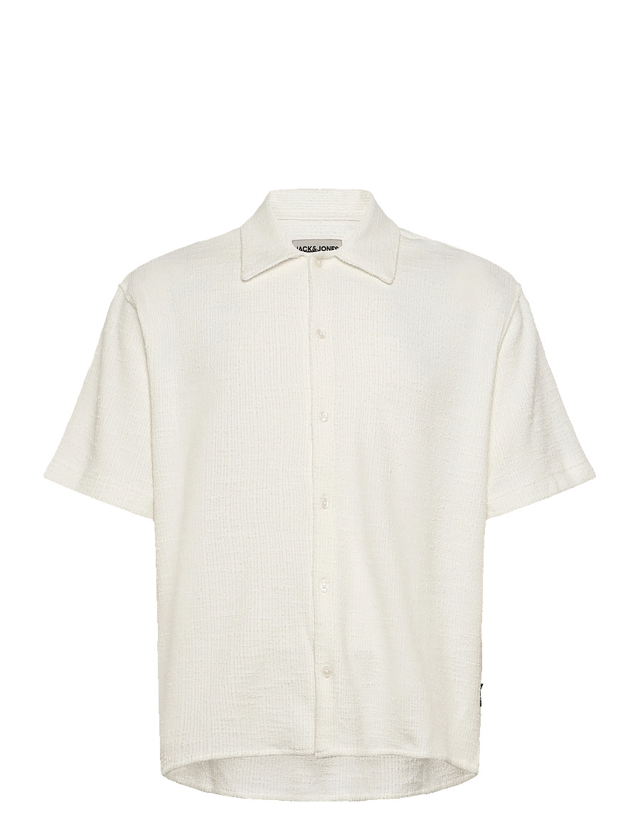Jack & Jones - JCOBREEZE TEXTURE SHIRT SS - short-sleeved shirts - cloud dancer - 0