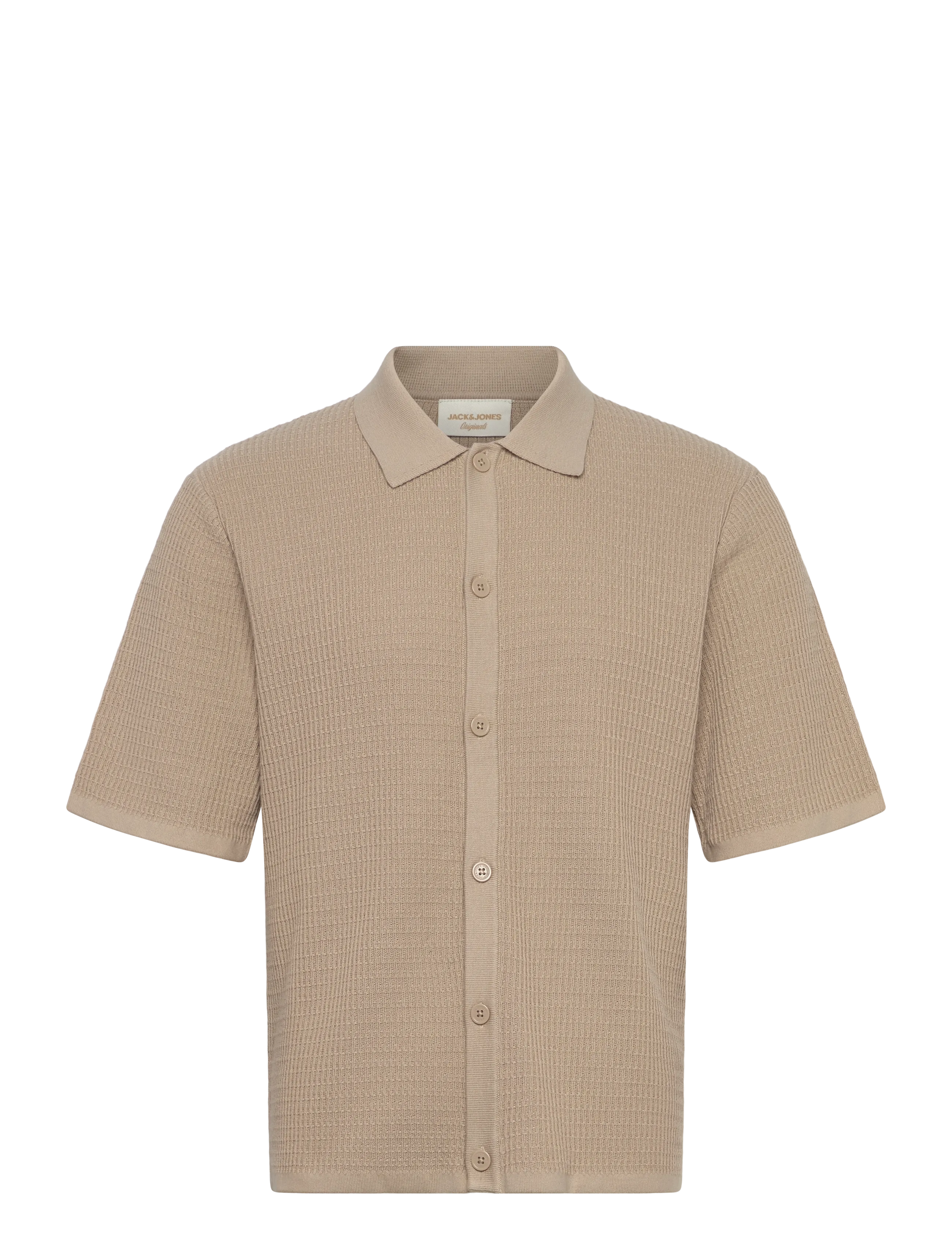 Jack & Jones JORMONTAUK KNIT SS POLO - App deal - FEATHER GRAY / beige
