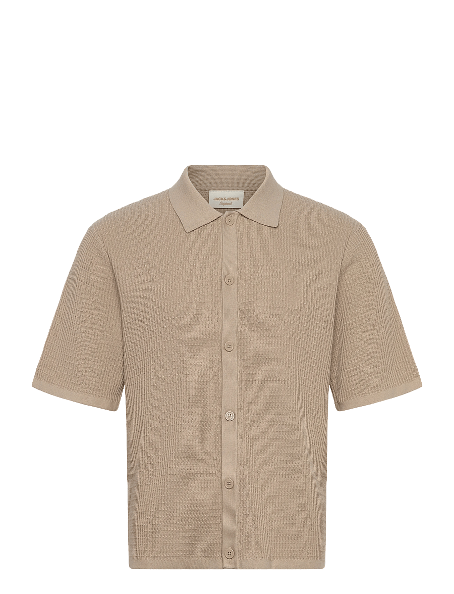 Jack & Jones - JORMONTAUK KNIT SS POLO - kootud polosärgid - feather gray - 0