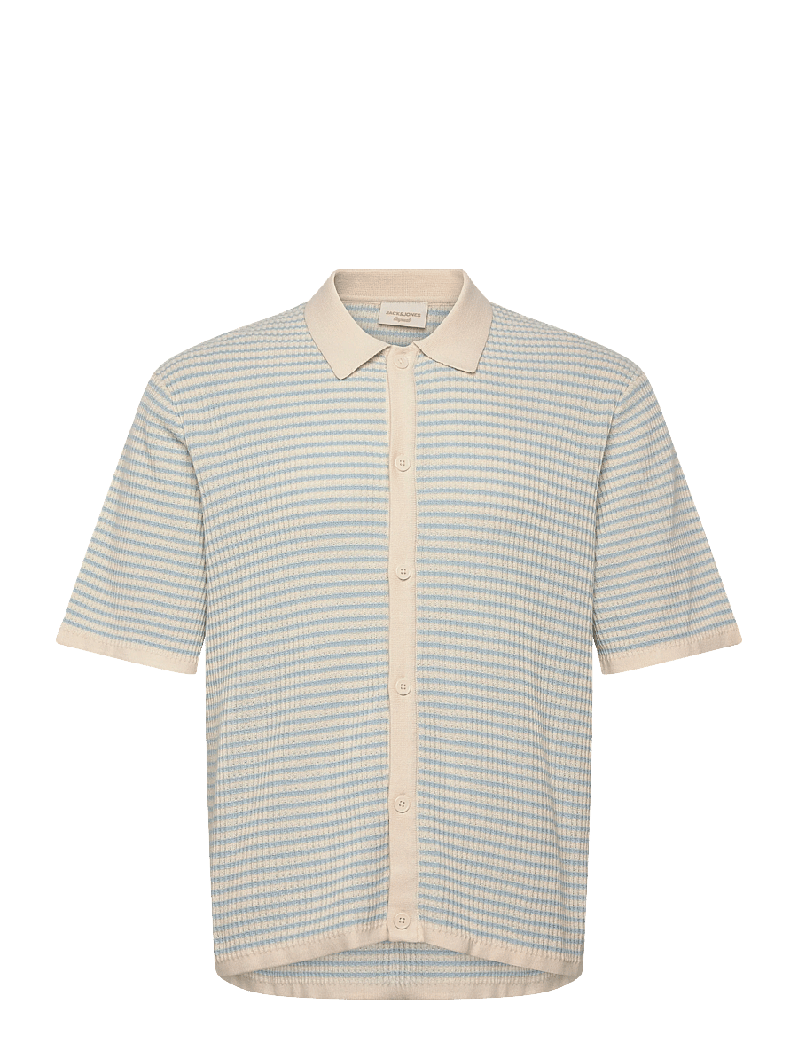 Jack & Jones - JORMONTAUK KNIT SS POLO - kootud polosärgid - sea salt - 0