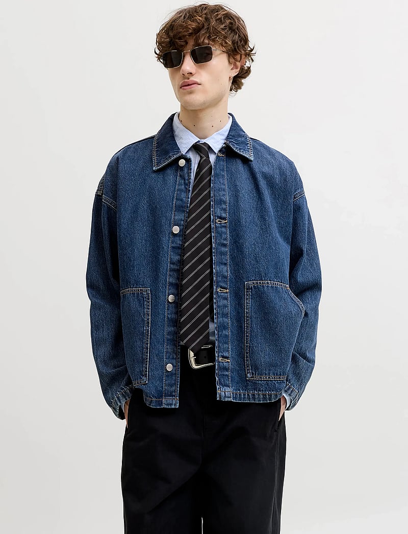 Jack & Jones - JORCAMBRIDGE DENIM OVERSHIRT LS - unlined denim jackets - dark blue denim - 0