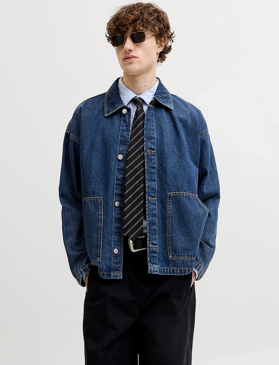 Jack & Jones - JORCAMBRIDGE DENIM OVERSHIRT LS - ungefütterte denimjacken - dark blue denim - 0