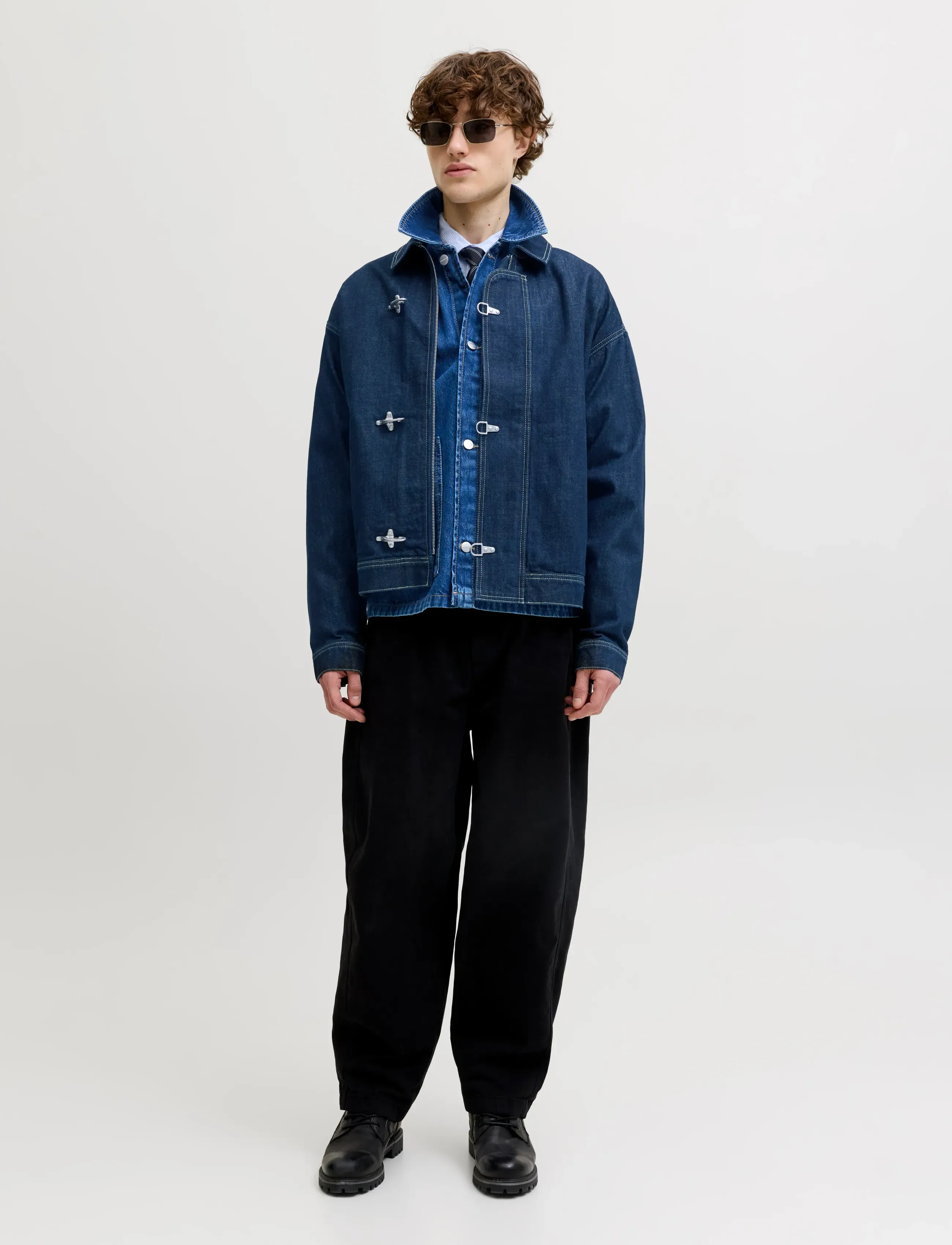 Jack & Jones - JORCAMBRIDGE DENIM OVERSHIRT LS - ungefütterte denimjacken - dark blue denim - 4