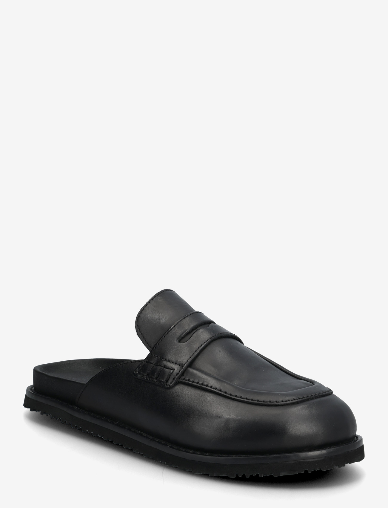 Jack & Jones - JFWTAMWORTH LEATHER SLIDER - mules & clogs - black - 0