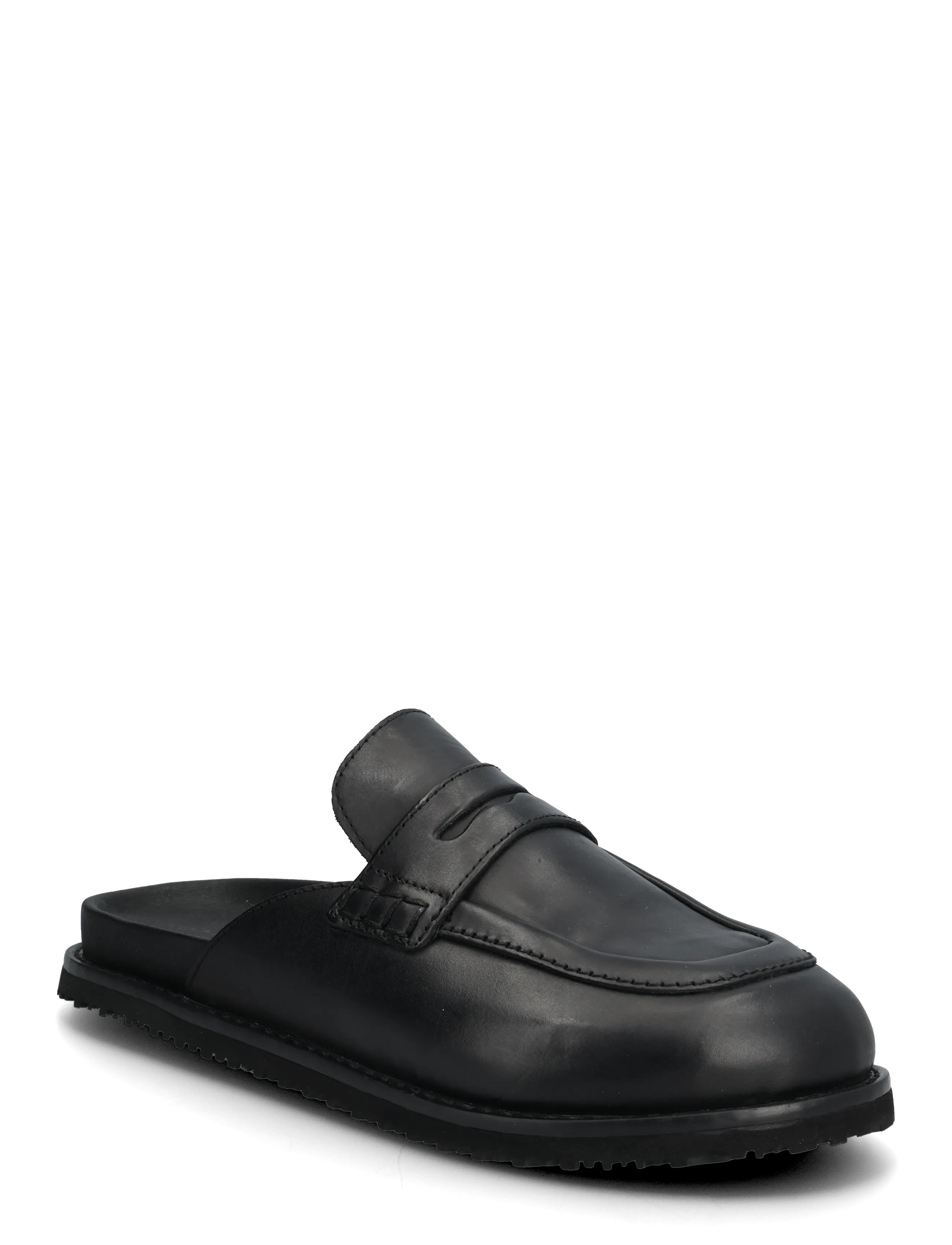 Jack & Jones JFWTAMWORTH LEATHER SLIDER - Mules & Clogs - BLACK / black