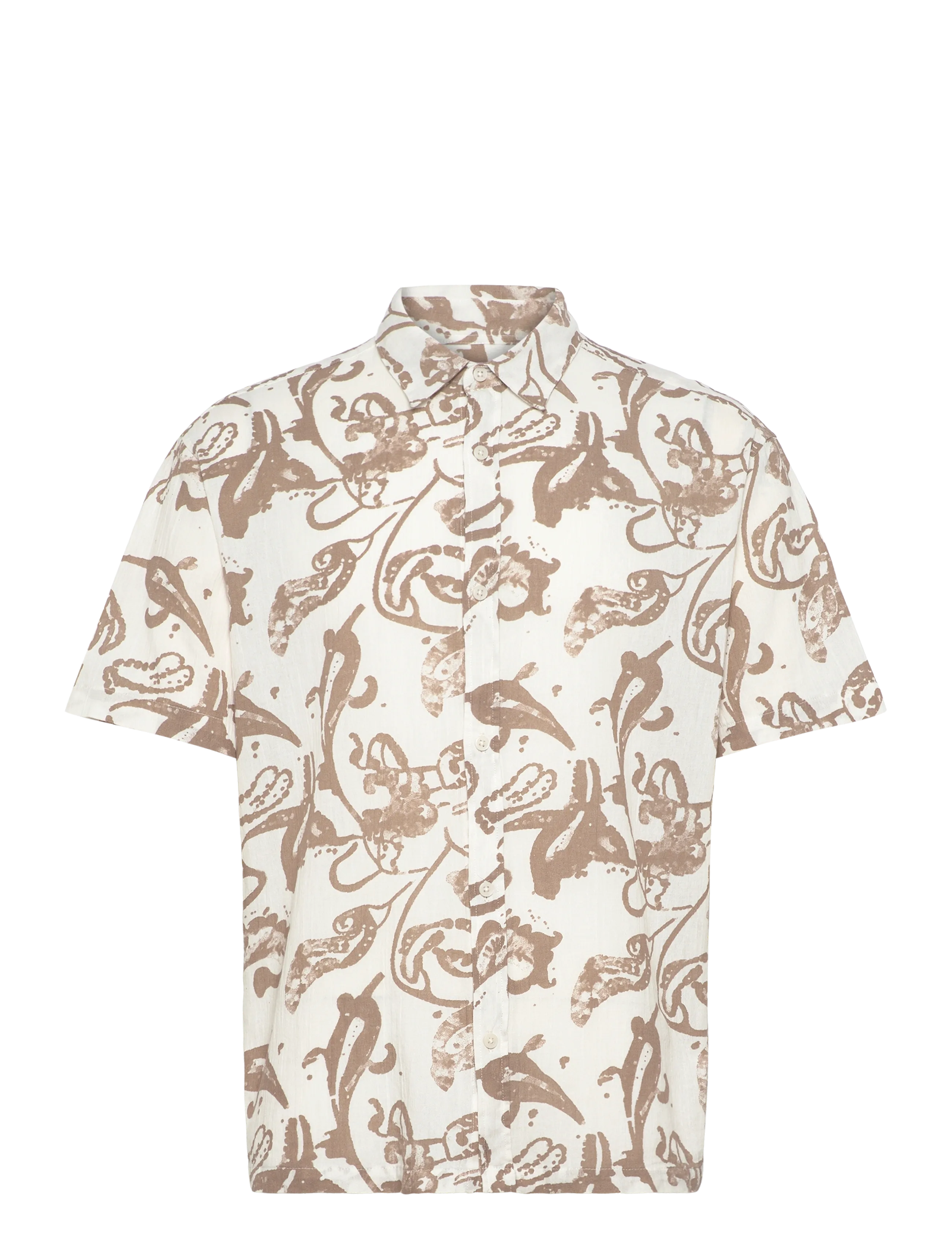 Jack & Jones JORMONTAUK AOP SHIRT SS - Särgid - BRIGHT WHITE / white