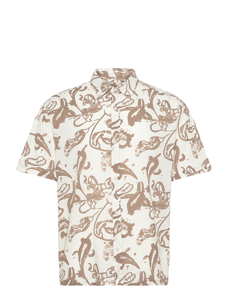 Jack & Jones - JORMONTAUK AOP SHIRT SS - mustriga särgid - bright white - 0
