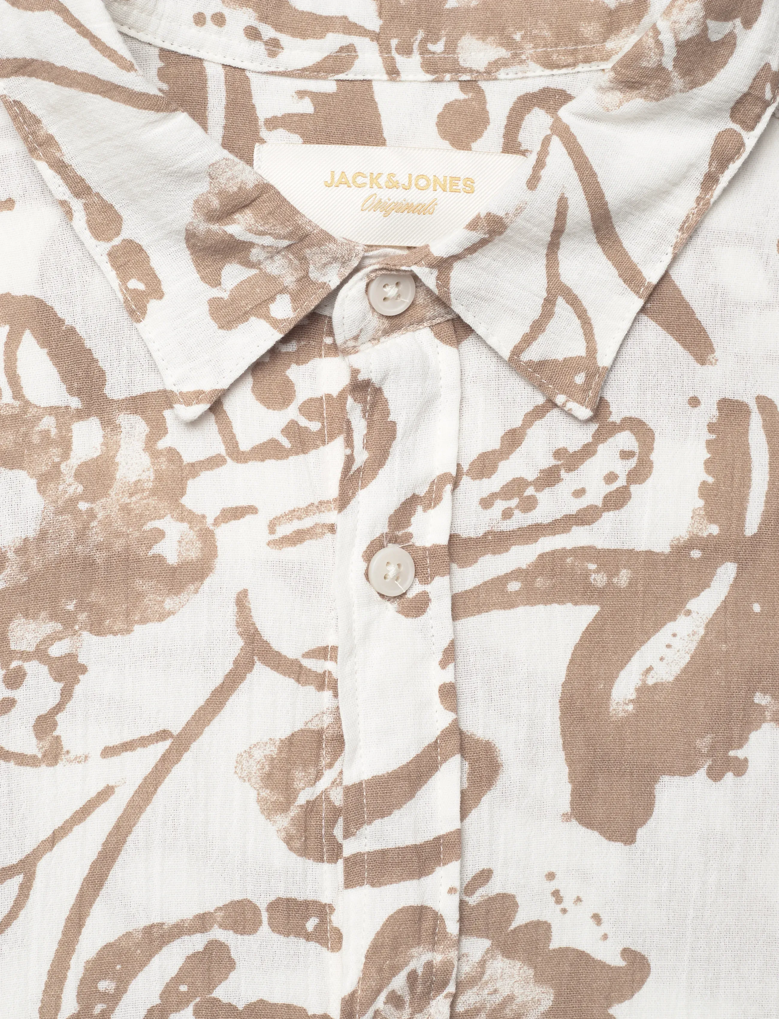 Jack & Jones - JORMONTAUK AOP SHIRT SS - mustriga särgid - bright white - 2