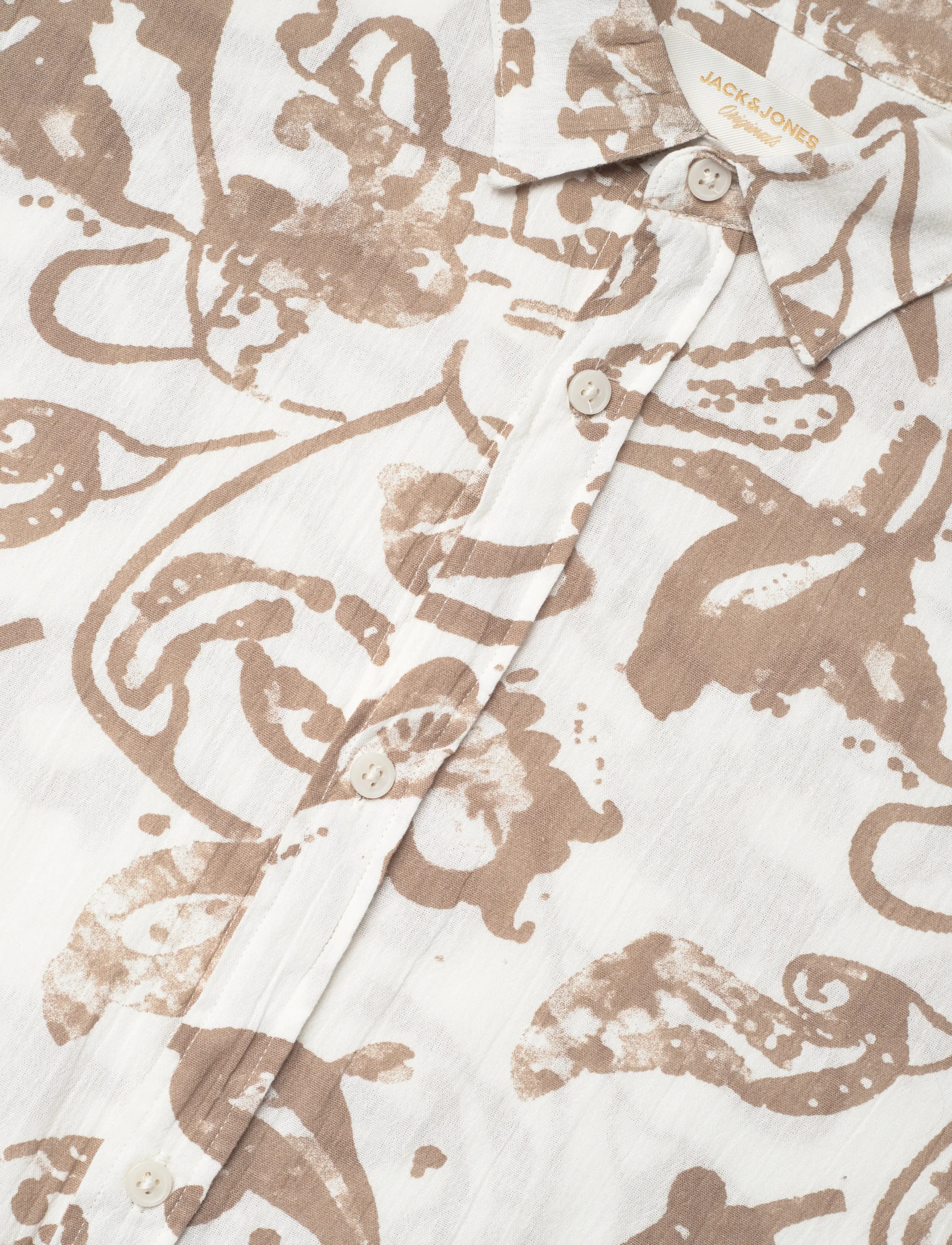 Jack & Jones - JORMONTAUK AOP SHIRT SS - mustriga särgid - bright white - 3