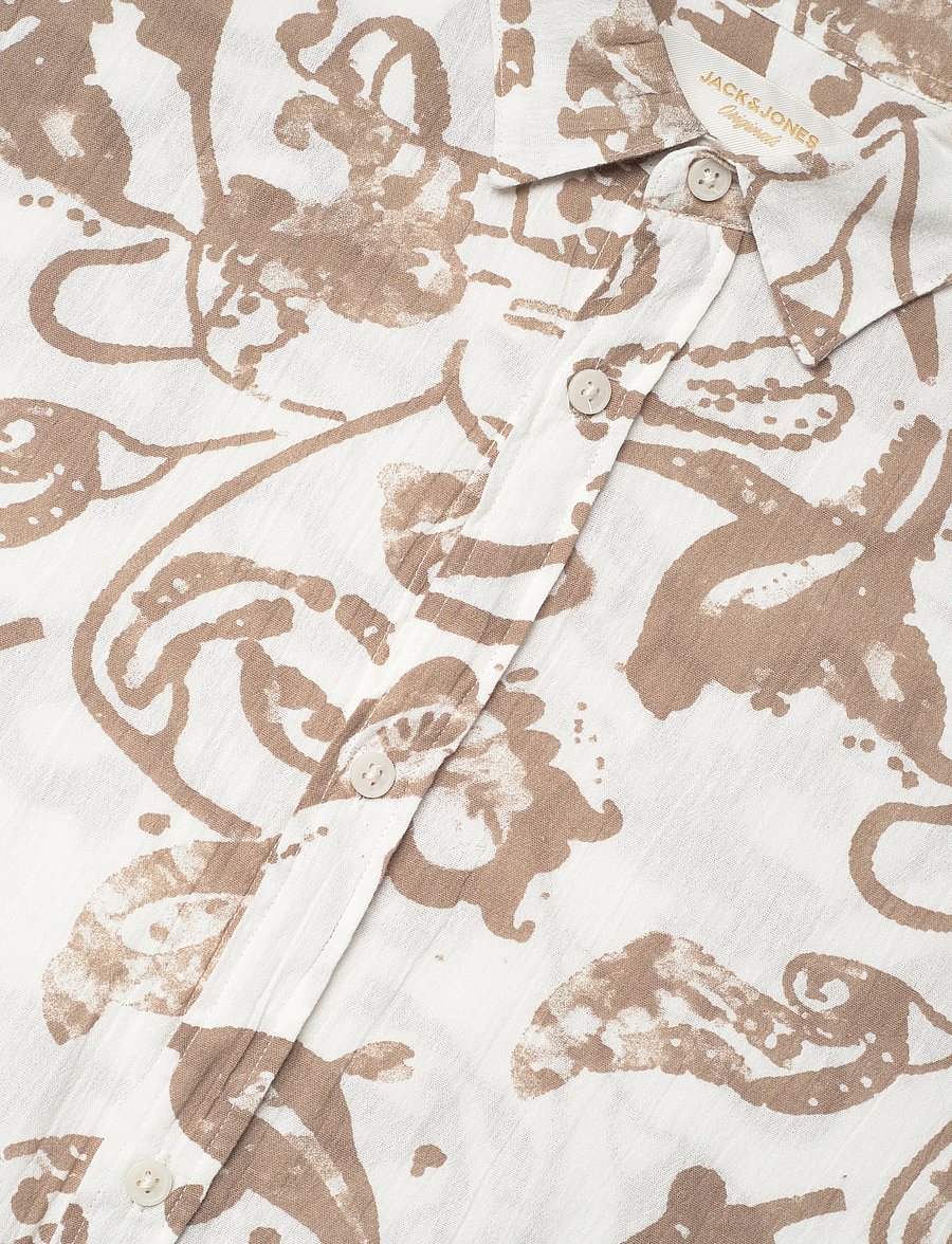 Jack & Jones - JORMONTAUK AOP SHIRT SS - mustriga särgid - bright white - 3