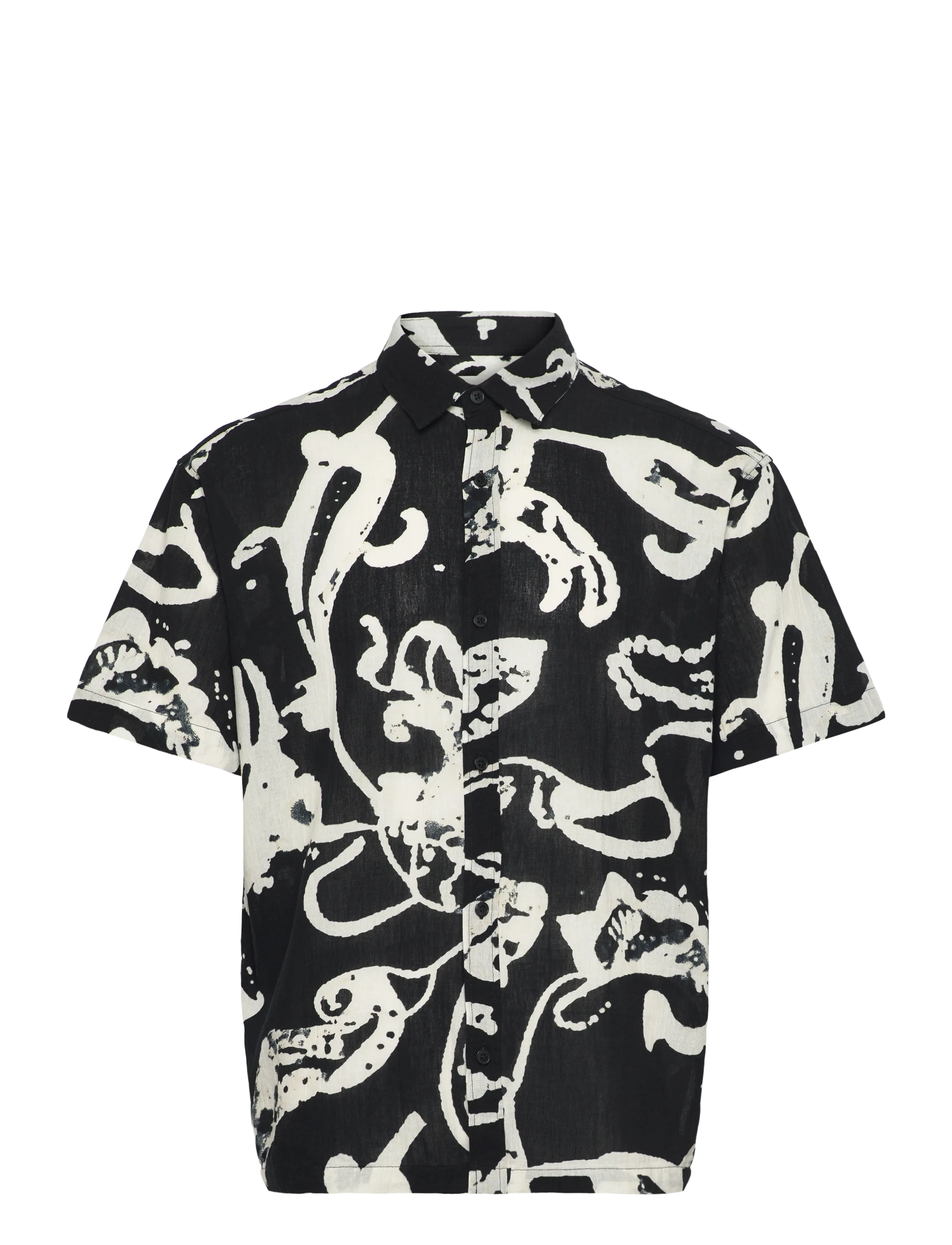 Jack & Jones JORMONTAUK AOP SHIRT SS - Jack & Jones - JET BLACK / black