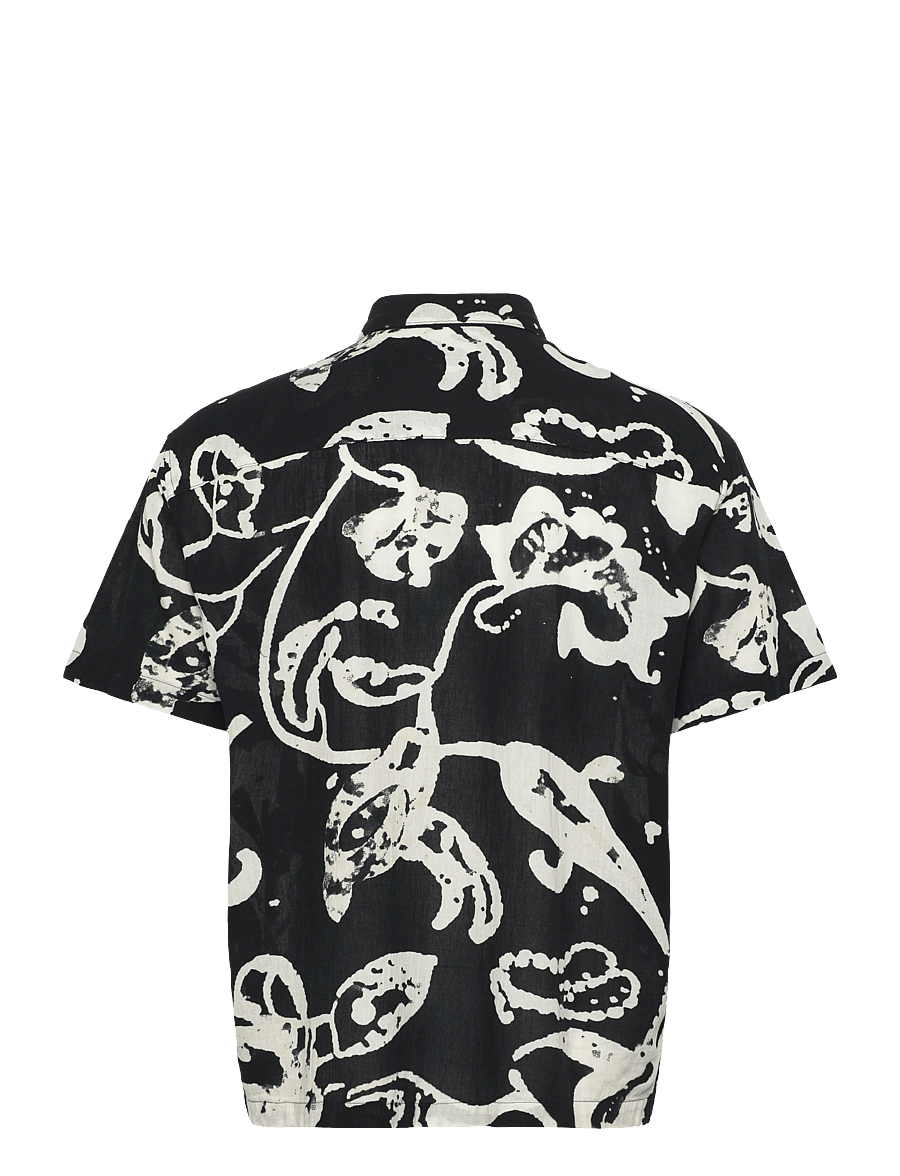 Jack & Jones - JORMONTAUK AOP SHIRT SS - mönstrade skjortor - jet black - 1