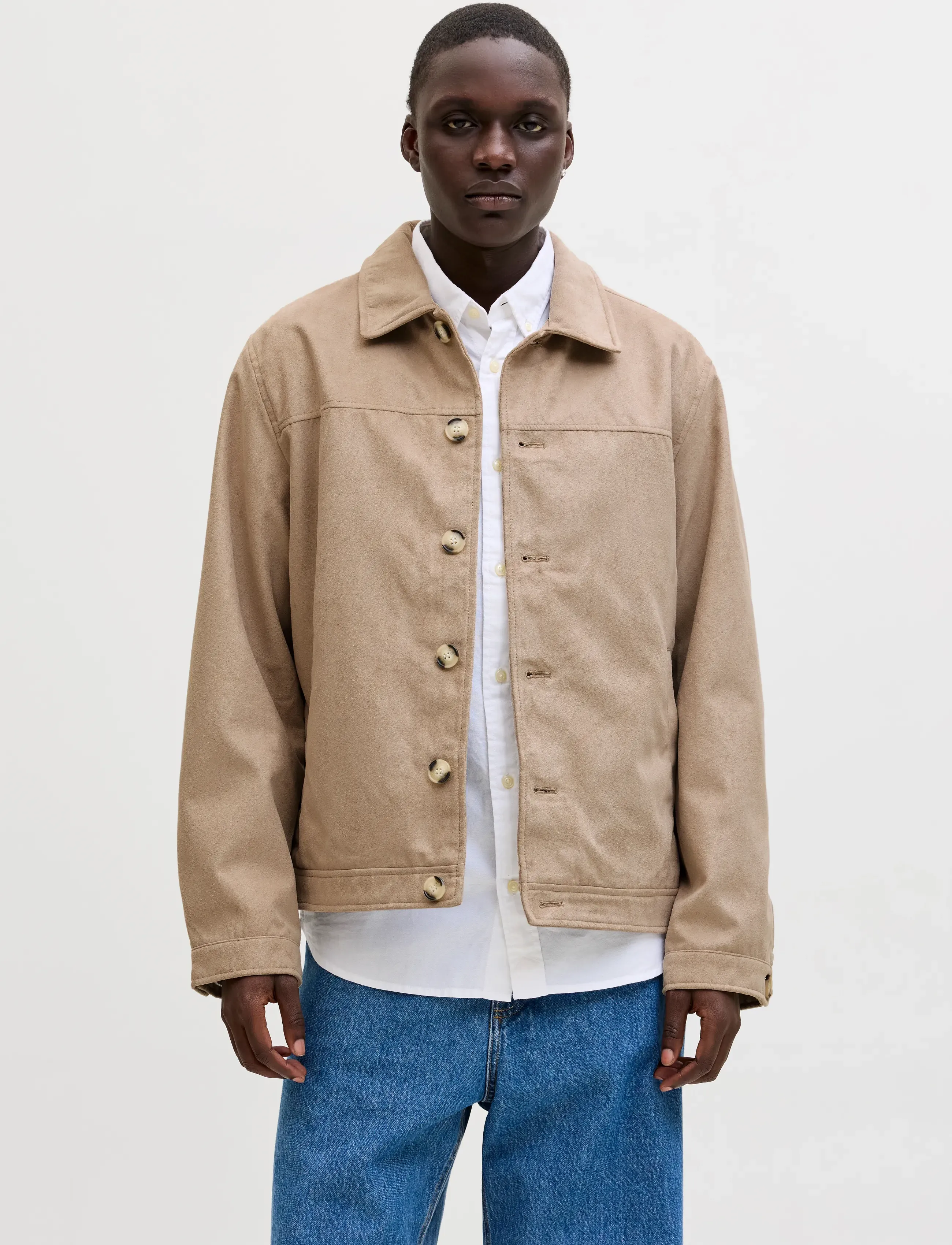 Jack & Jones JJECASABLANCA SHACKET NOOS - Kordfløyelsskjorter - STRING / beige