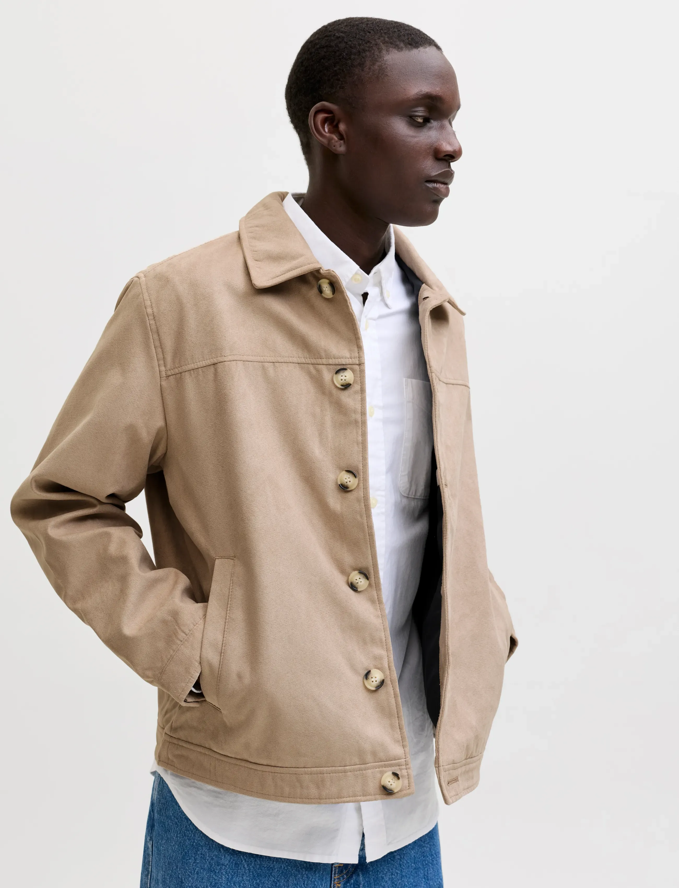 Jack & Jones - JJECASABLANCA SHACKET NOOS - frühlingsjacken - string - 5