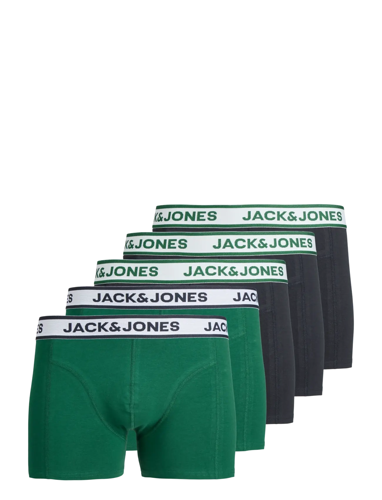 JACNOLAN SOLID TRUNKS 5 PACK - RAIN FOREST