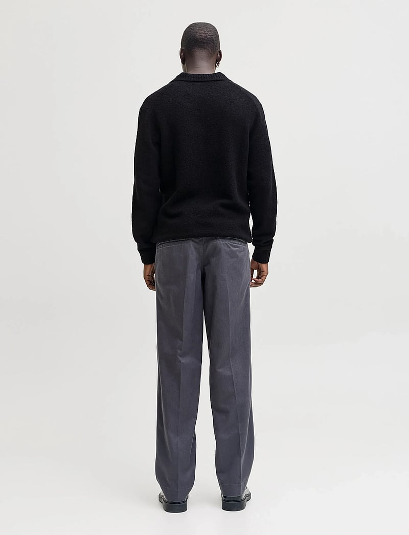 Jack & Jones - JPRBLAMAVERICK KNIT SPLIT NECK STYD AW25 - poloer i strik med lange ærmer - black - 2
